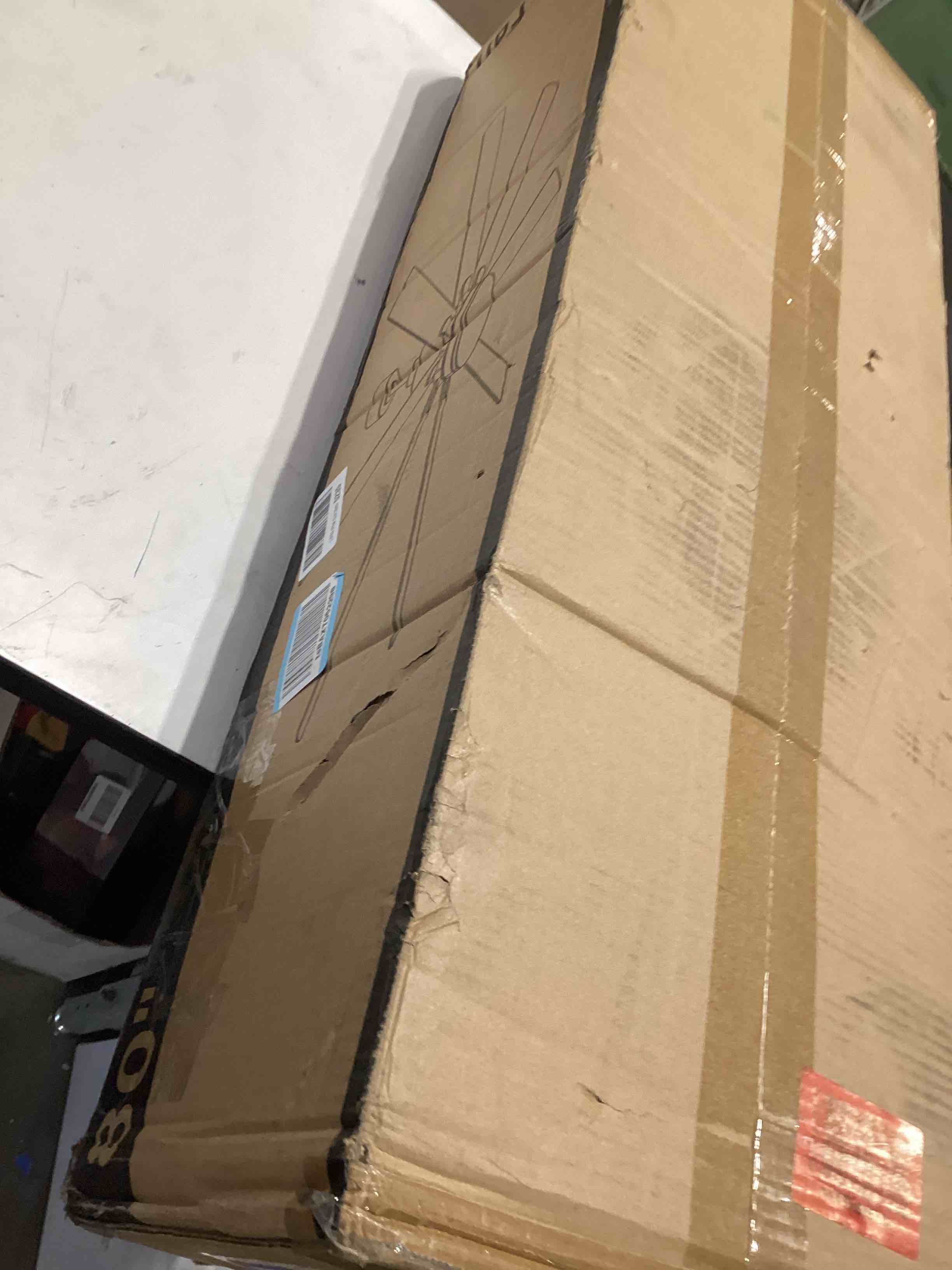Condition photo showing Good Condition for 80 inch ceiling fans with lights and remote , indoor/outdoor industrial ceiling fan with large led panel, quiet reversible dc motor, 6-speeds, 3cct, black ceiling fans for patio, livingroom, garage