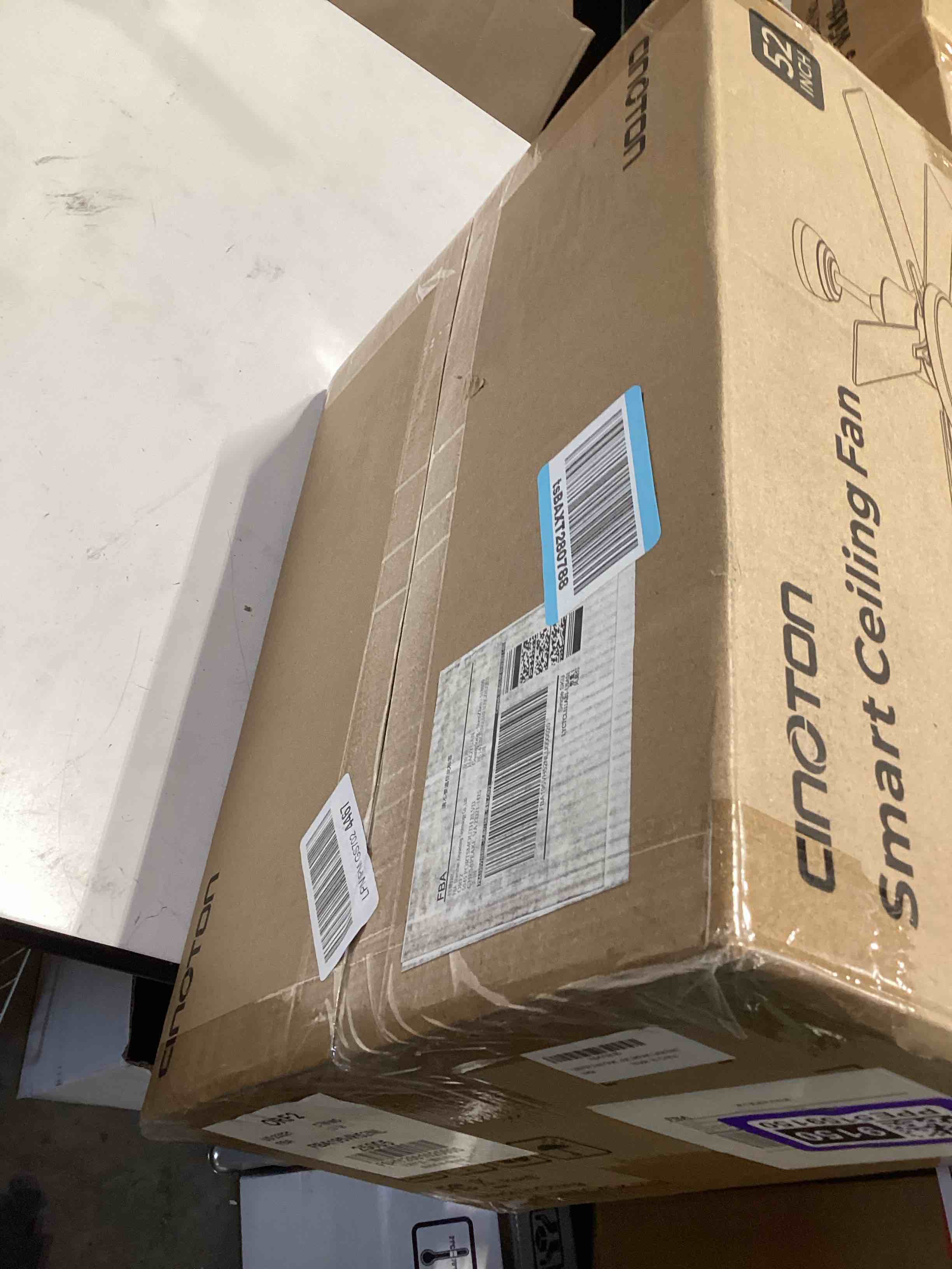 Condition photo showing Good Condition for cinoton 52" smart ceiling fan,2 downrods ceiling fan with light and remote, alexa/google/app control, 6 speeds & 2 fan modes, reversible dc motor, 25w dimmable led,5cct+rgb, for bedroom living room
