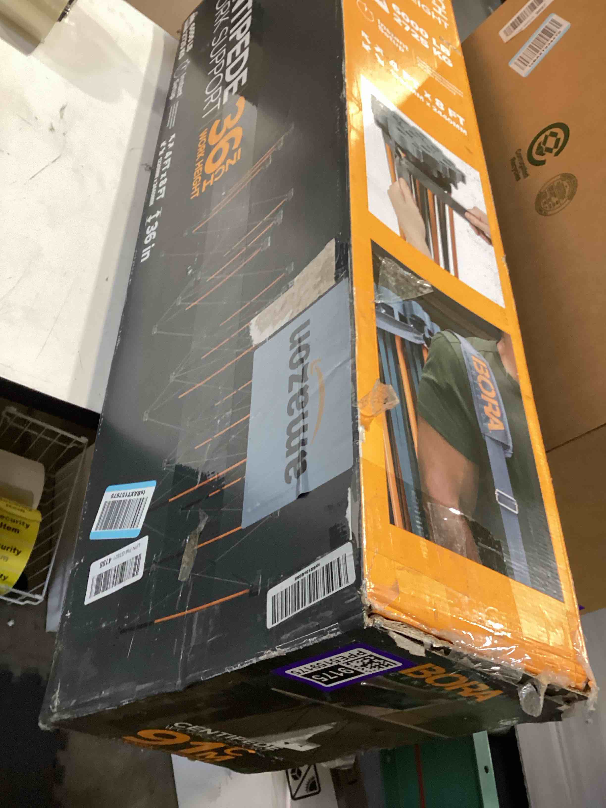 Condition photo showing Good Condition for bora centipede portable workbench folding work table for garage, heavy duty workbench 6000lb, 4 ft x 8 ft capacity, 36 in high, collapsible work bench with carry strap, ct15 4 ft x 8 ft x 36 in