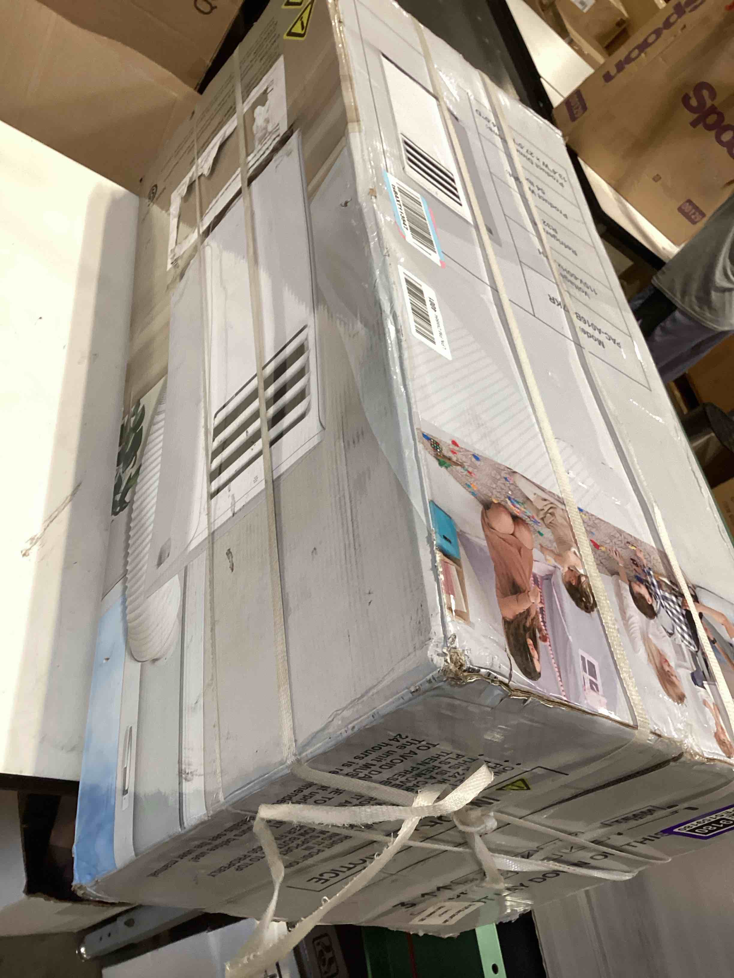 Condition photo showing As Is for portable air conditioners,3-in-1 ac unit 12000 btu cool up to 550 sq.ft. with remote control/smart sleep mode/24hrs timer/window installation kit & filter cleaning brush, off-white, a016bb