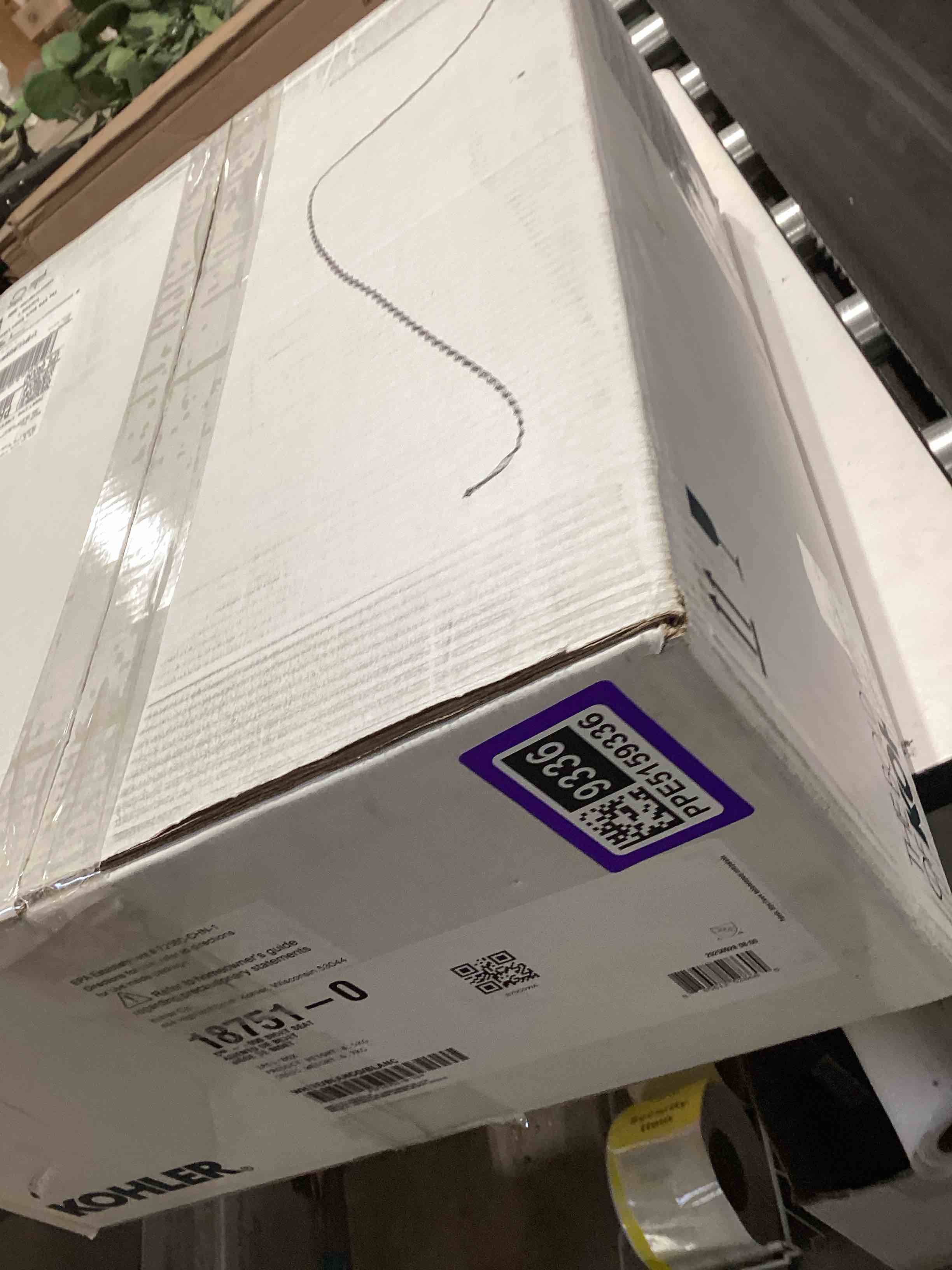 Condition photo showing As Is for kohler purewash e525 bidet heated toilet seat, elongated & low profile, adjustable water pressure, warm water frontal & rear wash, uv light self cleaning, easy installation, white