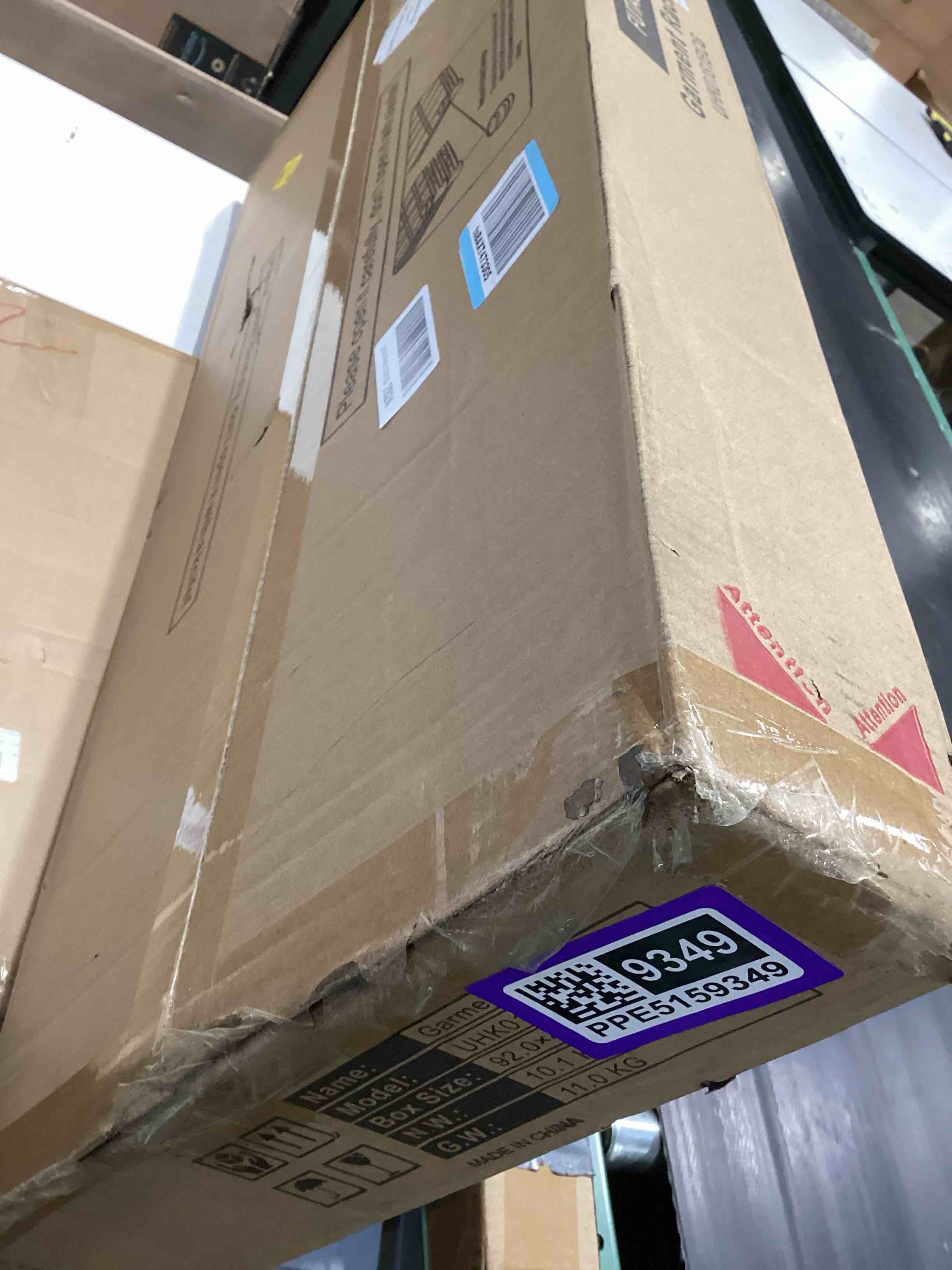 Condition photo showing Good Condition for futassi black clothing rack with grey cover, p1c rolling closets with wheels, metal garment rack for hanging clothes, clothing storage wardrobe, 36.2" w x 16.5" d x 80.5" h, load 450 pounds black rack with grey cover