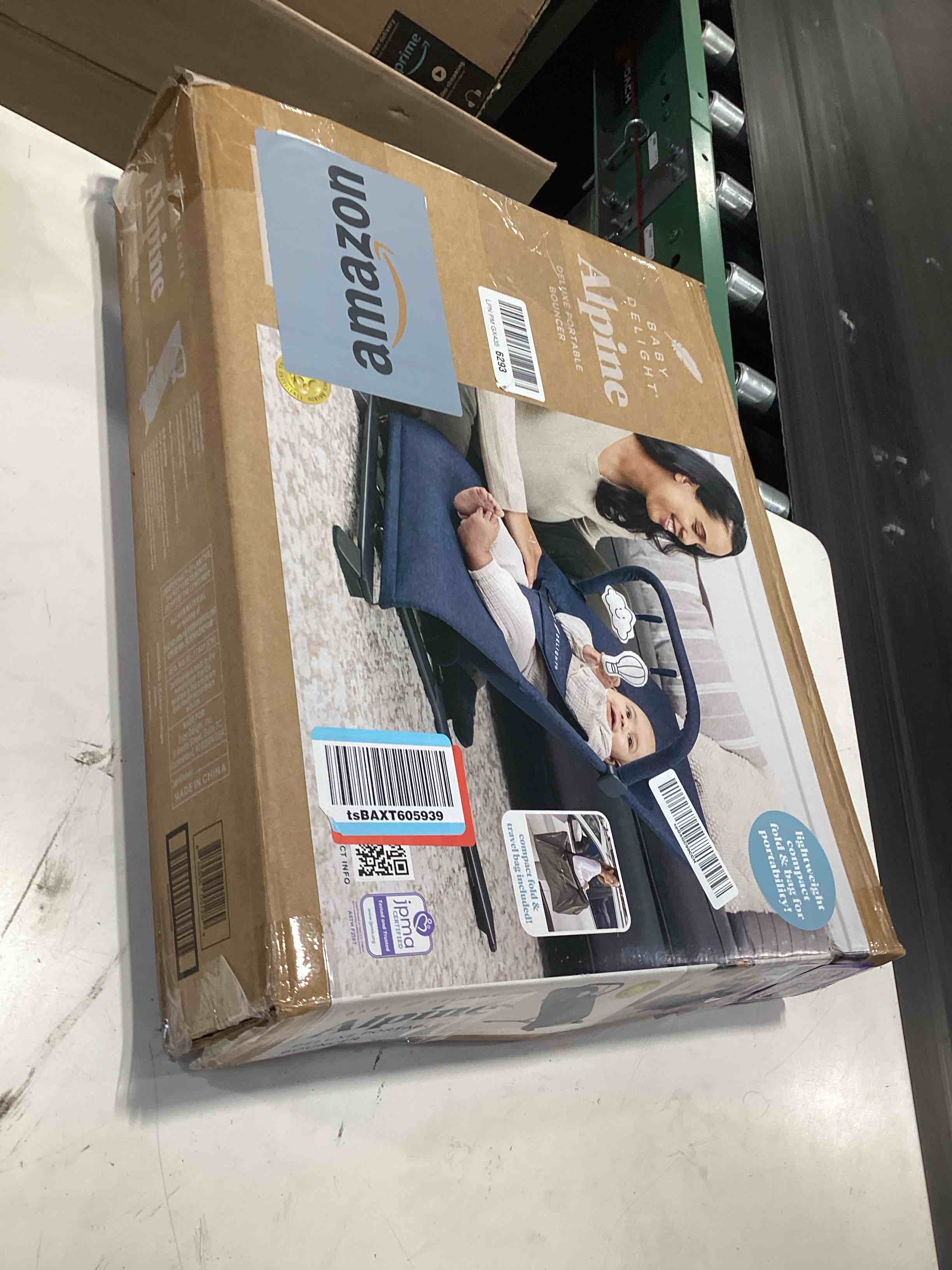 Condition photo showing Good Condition for baby delight alpine deluxe portable bouncer, infant, 0 – 6 months, quilted indigo