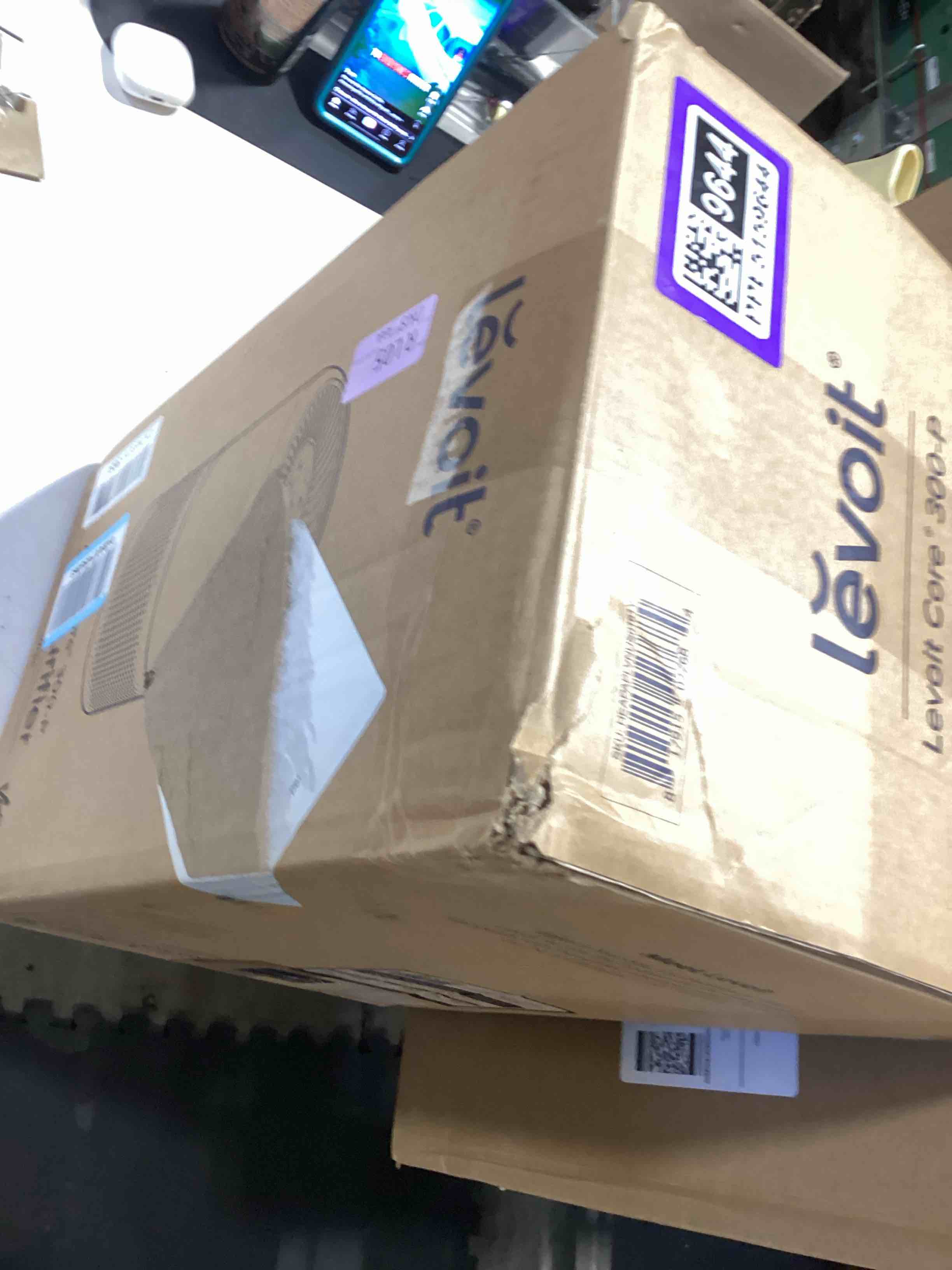 Condition photo showing Good Condition for not tested…levoit air purifier for home allergies pet hair in bedroom, covers up to 1073 ft² by 56w high torque motor, aham verifide, 3-in-1 filter with hepa sleep mode, remove dust smoke odor, core300-p, white