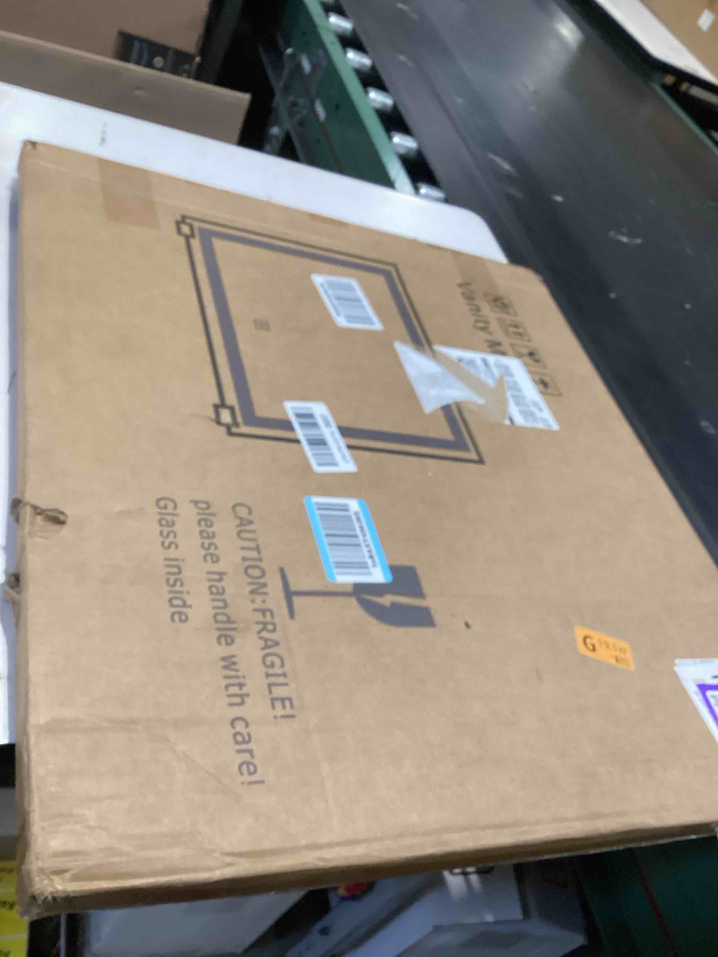 Condition photo showing Good Condition for fennio vanity mirror with lights?20"x23" lighted makeup mirror, large makeup mirror with lights, touch sensor with dimmable 3 modes? square white white 20"l x 22"w