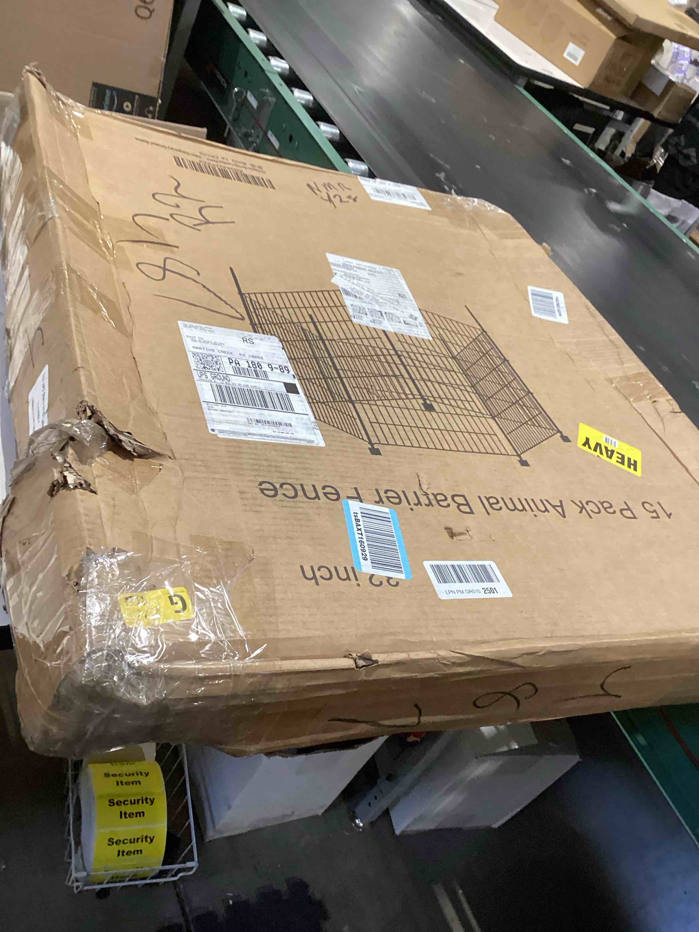 Condition photo showing Good Condition for 15 panels no dig decorative outdoor garden fence for yard, 32 in(h) x 35.4 ft(l) animal barrier fencing rustproof metal wire panel border for dog, rabbits, and patio temporary ground stakes 15 panels-32 in(h) x 35.4 ft(l)