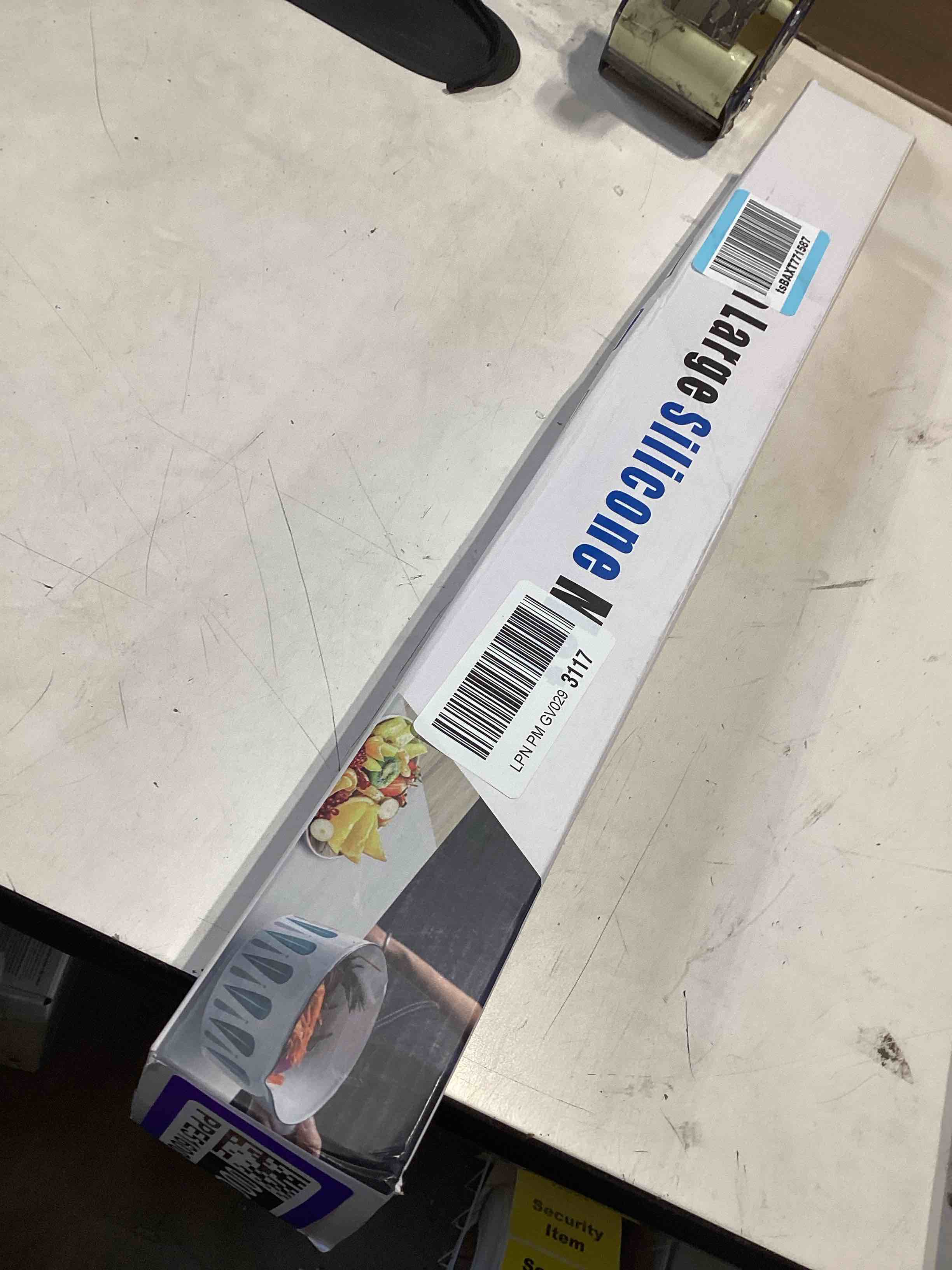 Condition photo showing Good Condition for silicone mat heat resistant mats for countertop, multipurpose large silicone mats for crafts kitchen workbench size 48x24 inches thick 2mm,rolled package,grey 48"l x 24"w gray