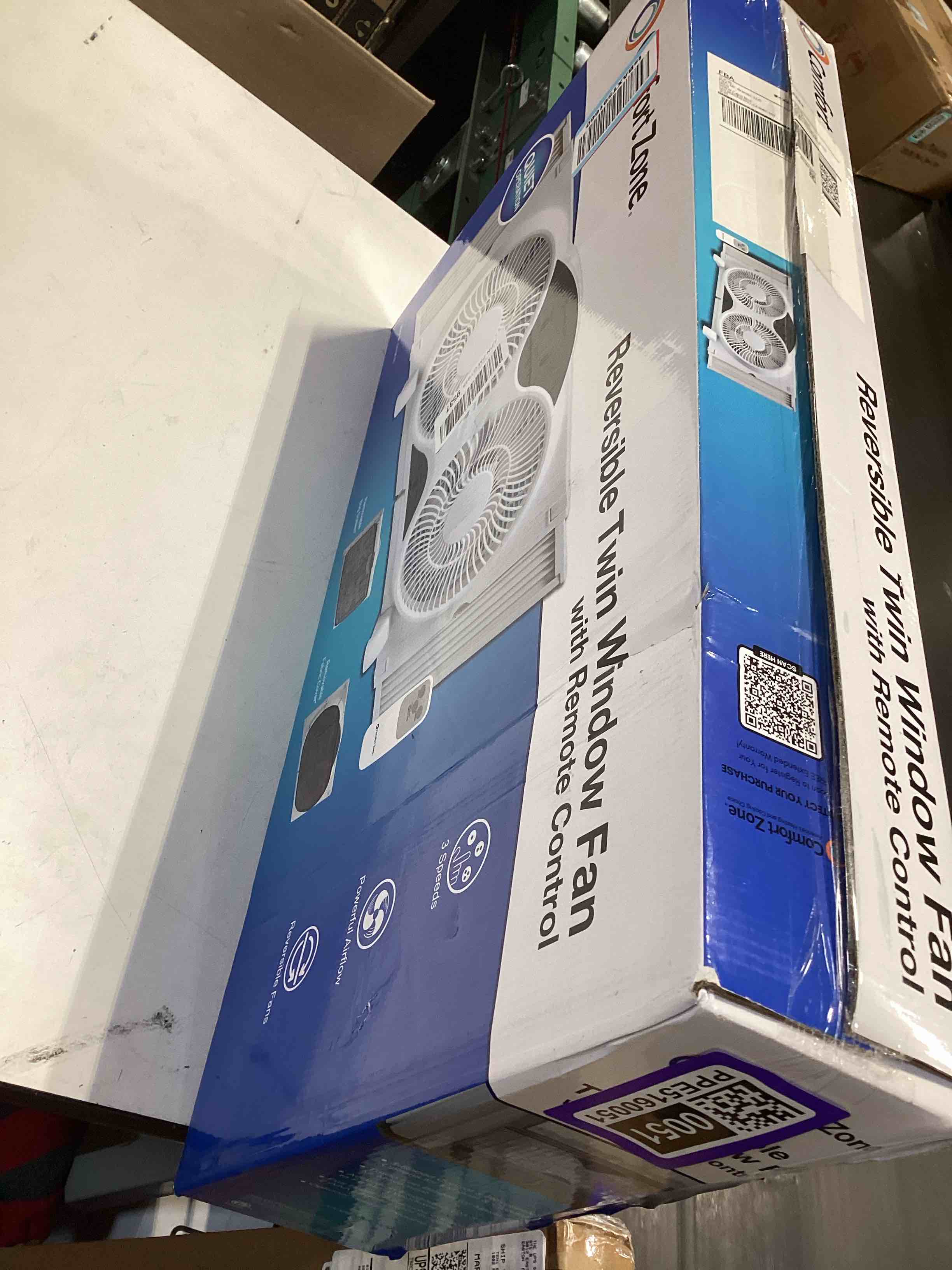Condition photo showing Good Condition for not tested…comfort zone 9   reversible twin window fan with remote control  white