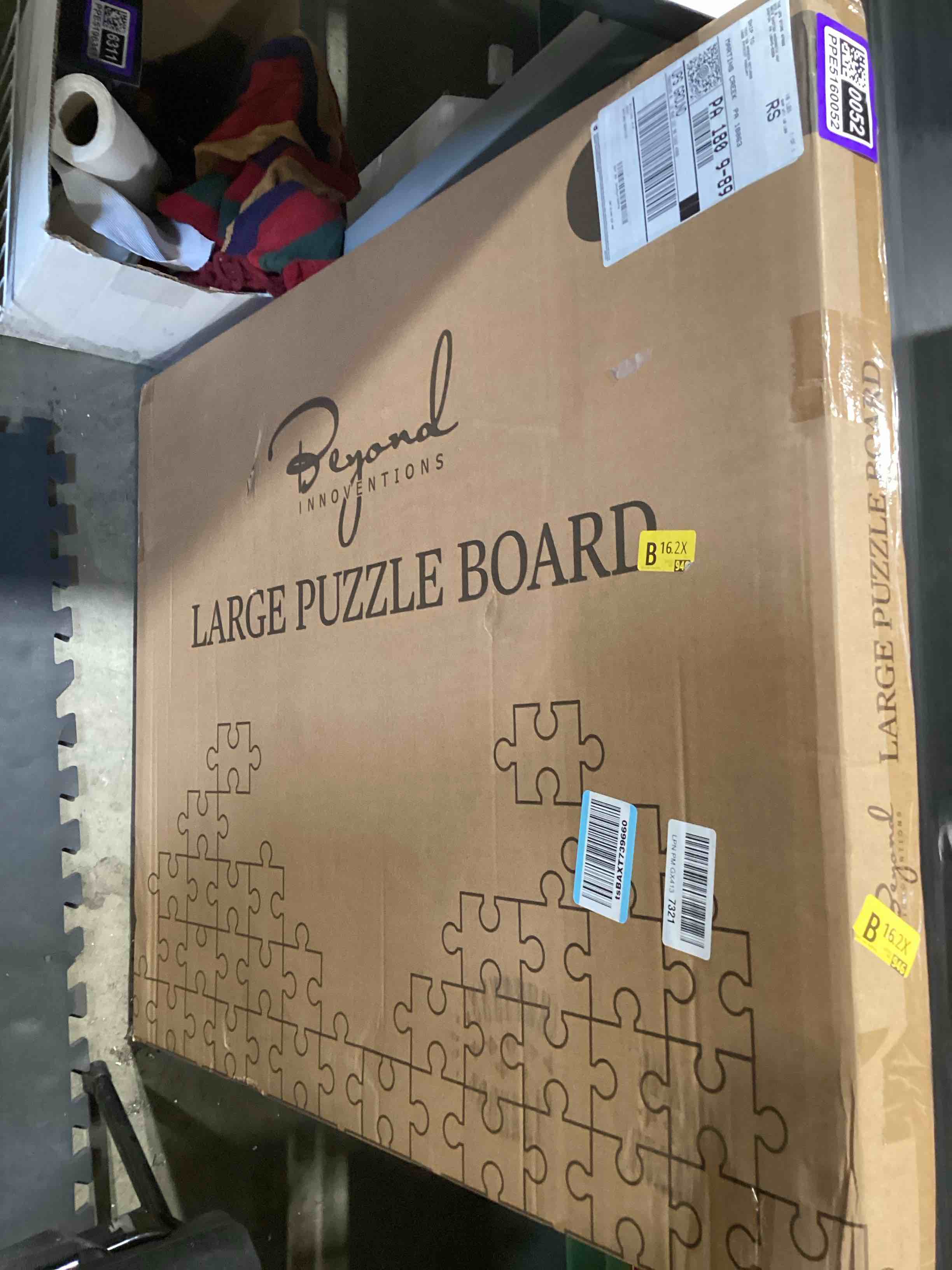 Condition photo showing Good Condition for 1500 piece wooden jigsaw puzzle board - 6 drawers, preassembled rotating puzzle table | 35” x 28” jigsaw puzzle board | puzzle cover included - portable tables for adults and kids