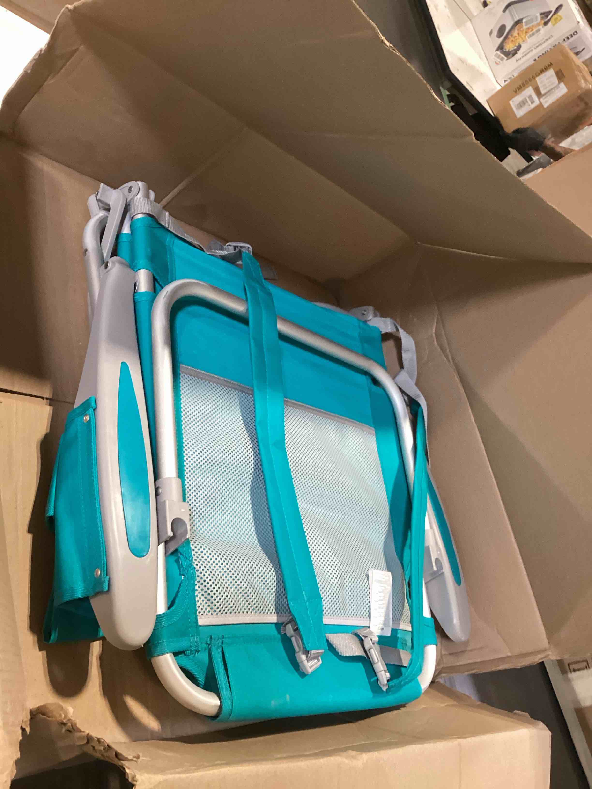 Condition photo showing Good Condition for incomplete just one similar to….kingcamp low beach chair, high back folding camping chair for adults, oversized breathable mesh seat, 300lbs heavy duty portable chair with cup holder & storage pockets for beach, outdoor ergobreeze h blue 2pcs-2 ergobreeze mesh wide