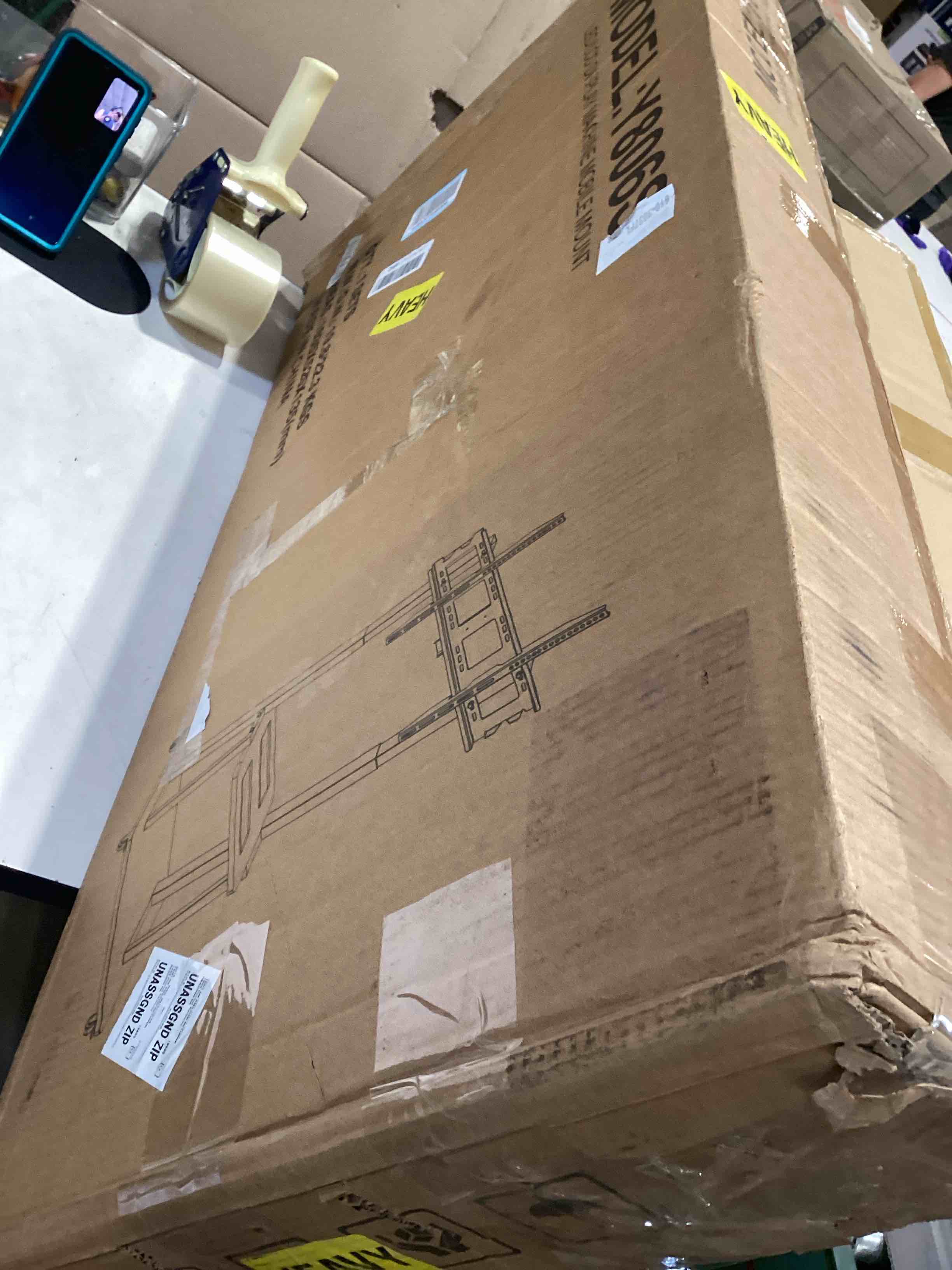 Condition photo showing Good Condition for mobile tv cart rolling tv stand for 42 to 55 65 70 75 85 86 90 100 inch television heavy duty portable tv stand on wheels, height adjustment, holds up to 180 lbs, vesa 200×200-900×600mm 40"-100"