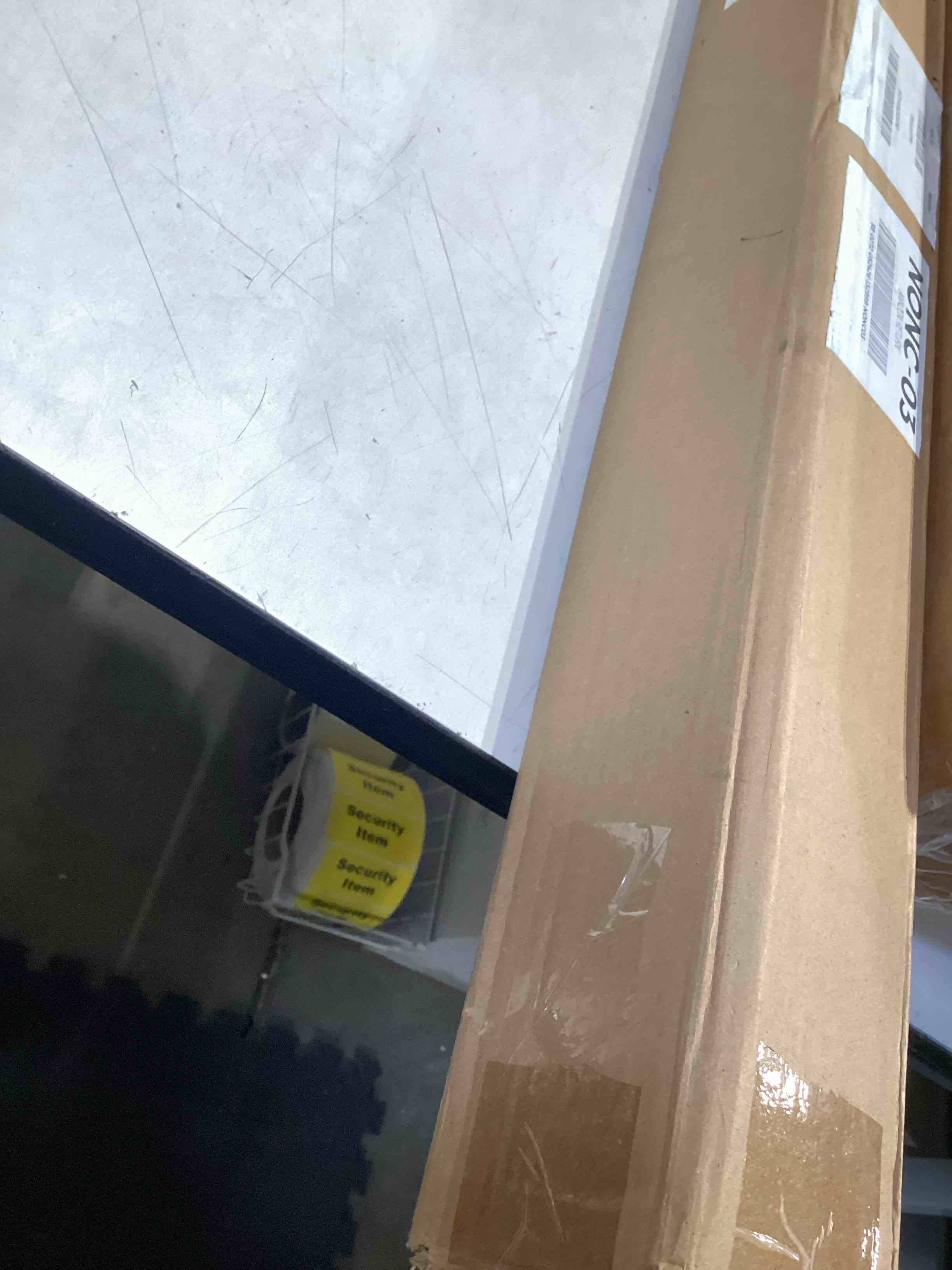 Condition photo showing Good Condition for madison park galen cordless roman shade, 27"w x 64"h, sheen ivory – room darkening, thermal insulated, energy efficient window blind with subtle sheen basketweave fabric for privacy room darkening basketweave sheen ivory 27"w x 64"h