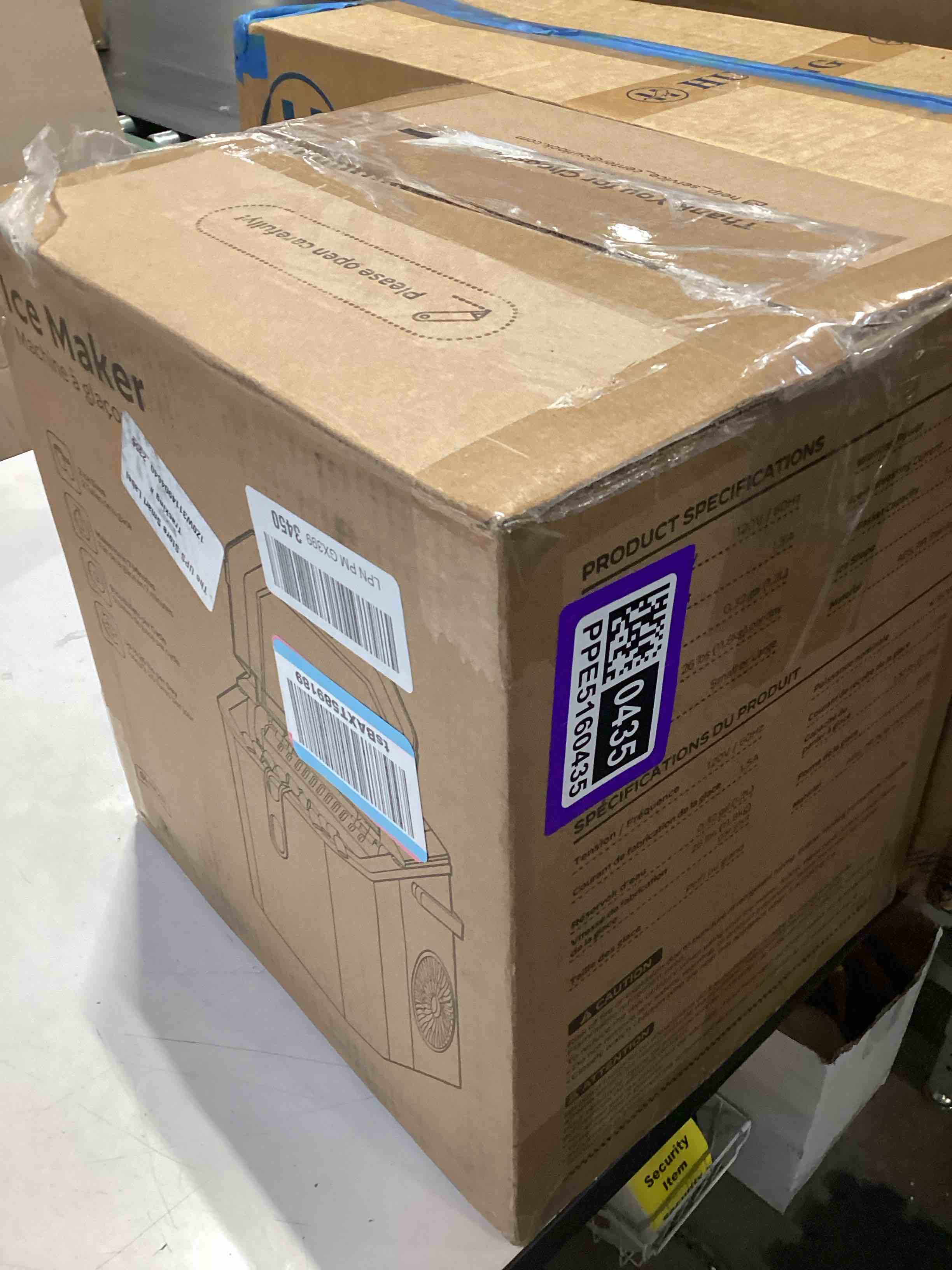 Condition photo showing Good Condition for not tested…countertop ice maker machine, 8 ice cubes in 6 mins, 26lb/day ice with 2 sizes- portable mini, energy saving & basket/scoop for home/party/travel/camping/bar,black dark black 26lbs/24h