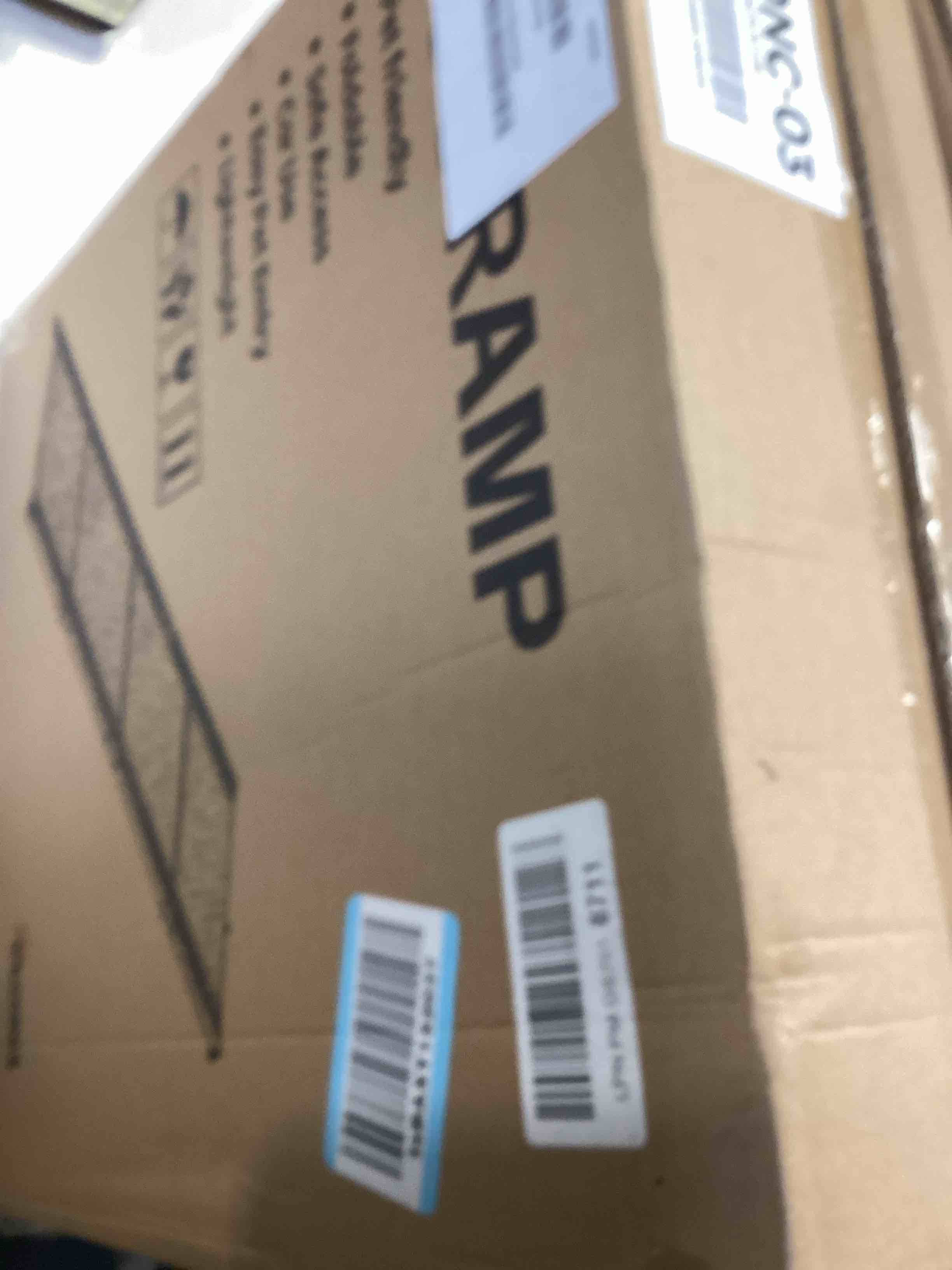 Condition photo showing Good Condition for dog ramp for car 63" x 17", folding pet ramp for large dogs with non-slip rug surface, portable dog car ramp for suv car & truck 63" l x 17" w