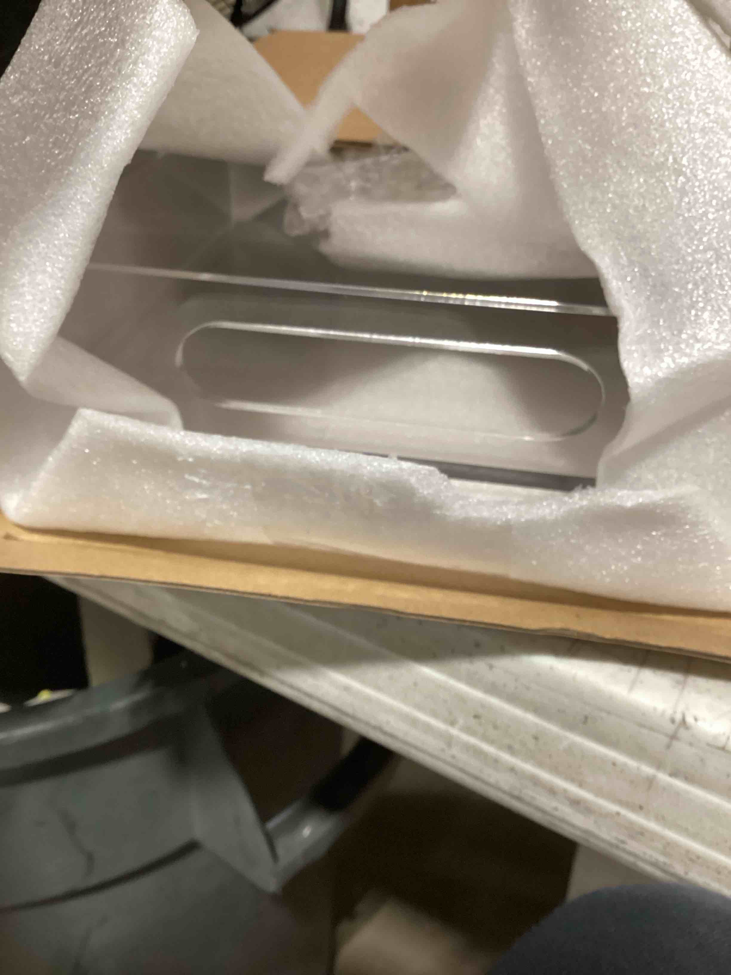 Condition photo showing Good Condition for acrylic serving tray with handle needlepoint clear decorative tray countertop organizer for home bathroom office(8" x 8") 8" x 8" x 2.4"