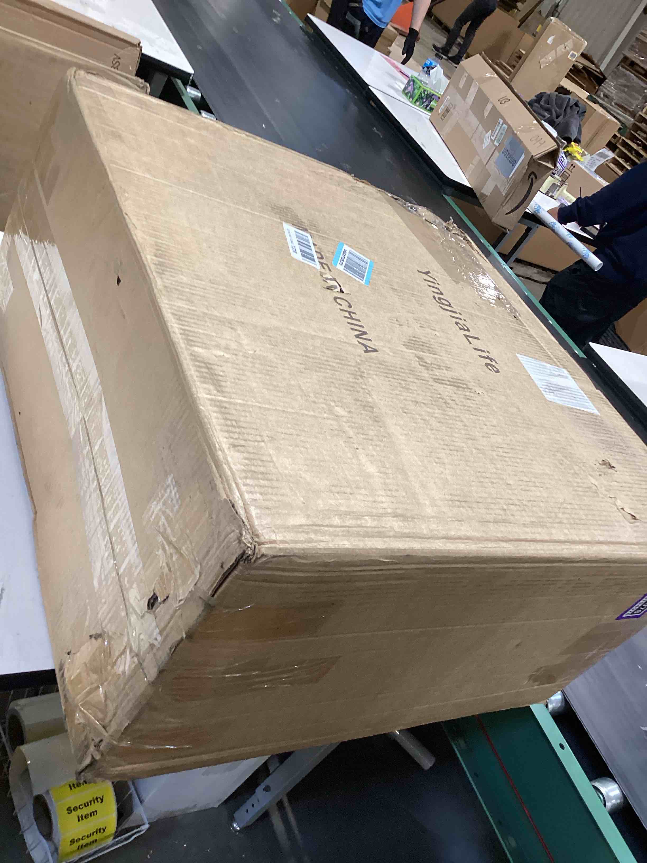 Condition photo showing Good Condition for couch side table,with scroll wheels mobile dining side table,narrow bedside table with storage function ?oak color, 26.77" dx 11.81" w x 23.23" h for living room bedroom,restauran use