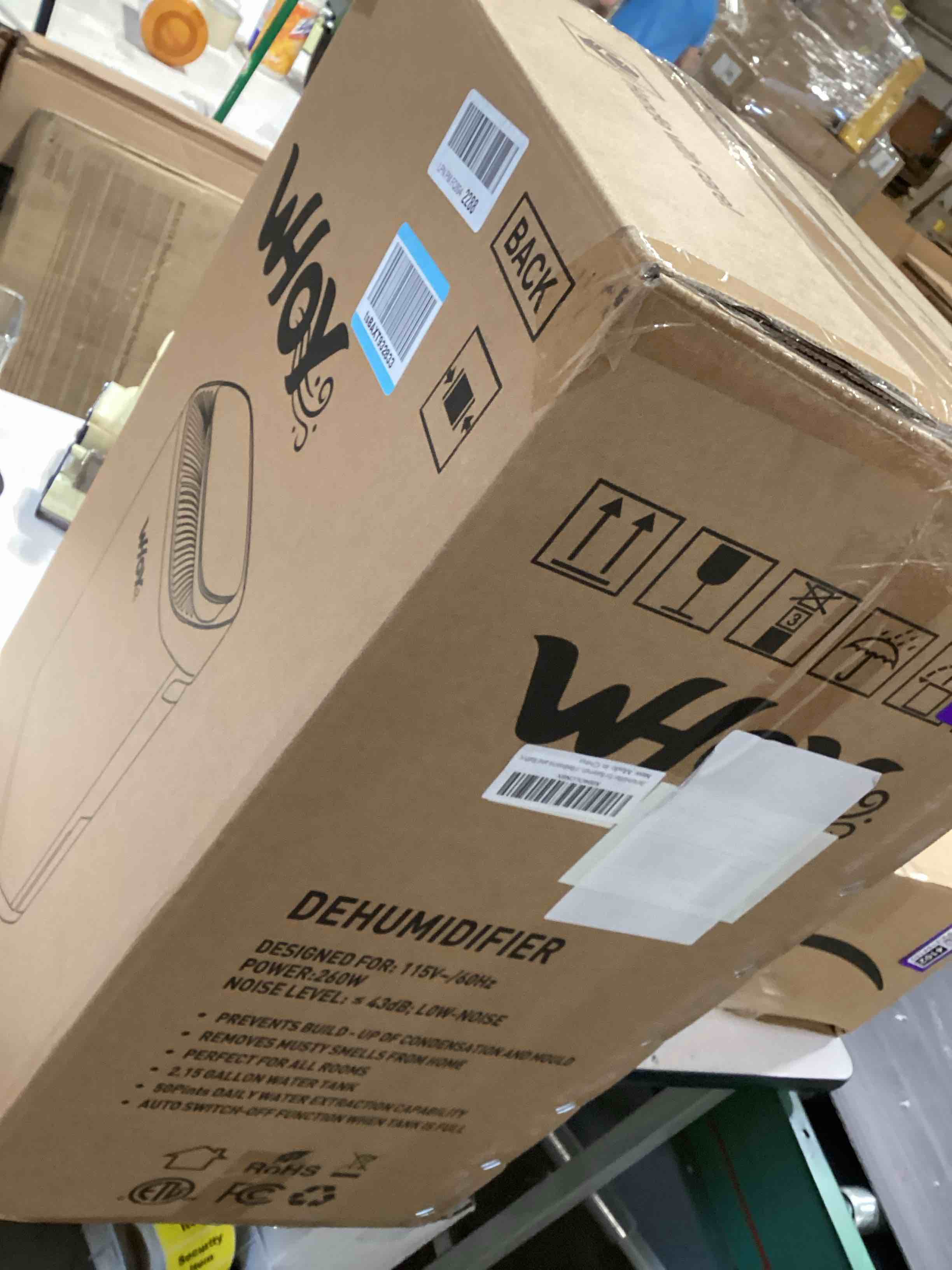 Condition photo showing Good Condition for 120 pints dehumidifier for basement up to 6,000 sq. ft, smart app control & intelligent humidistat, large capacity with drain hose, ultra quiet & energy efficient for whole home, garage black