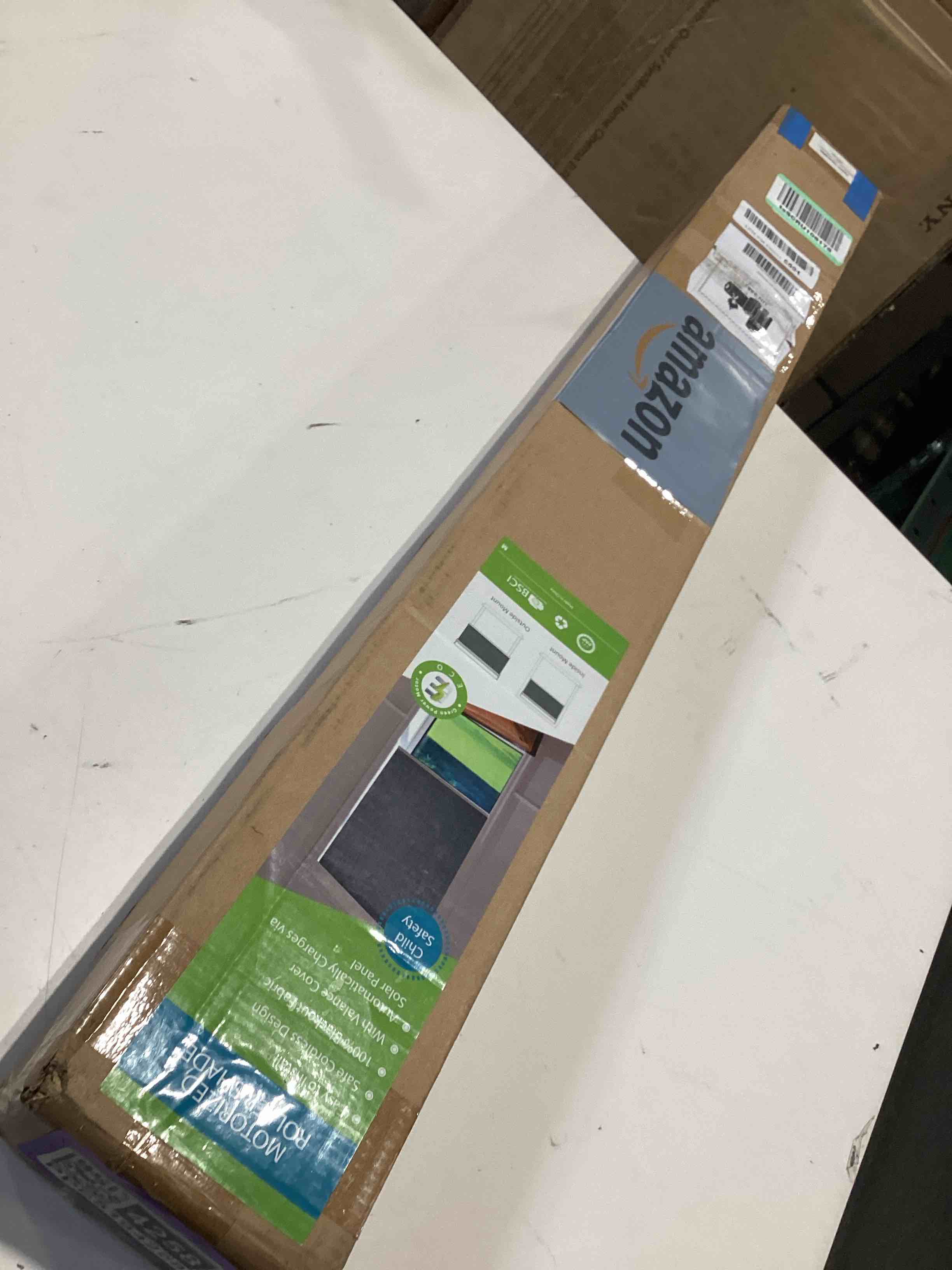 denfoon motorized blinds with remote control, custom blackout smart blinds [with cover],electric blinds with complimentary solar panel, cordless automatic roller shades for windows (white?32"w x 72"h) white 32"w x 72"h