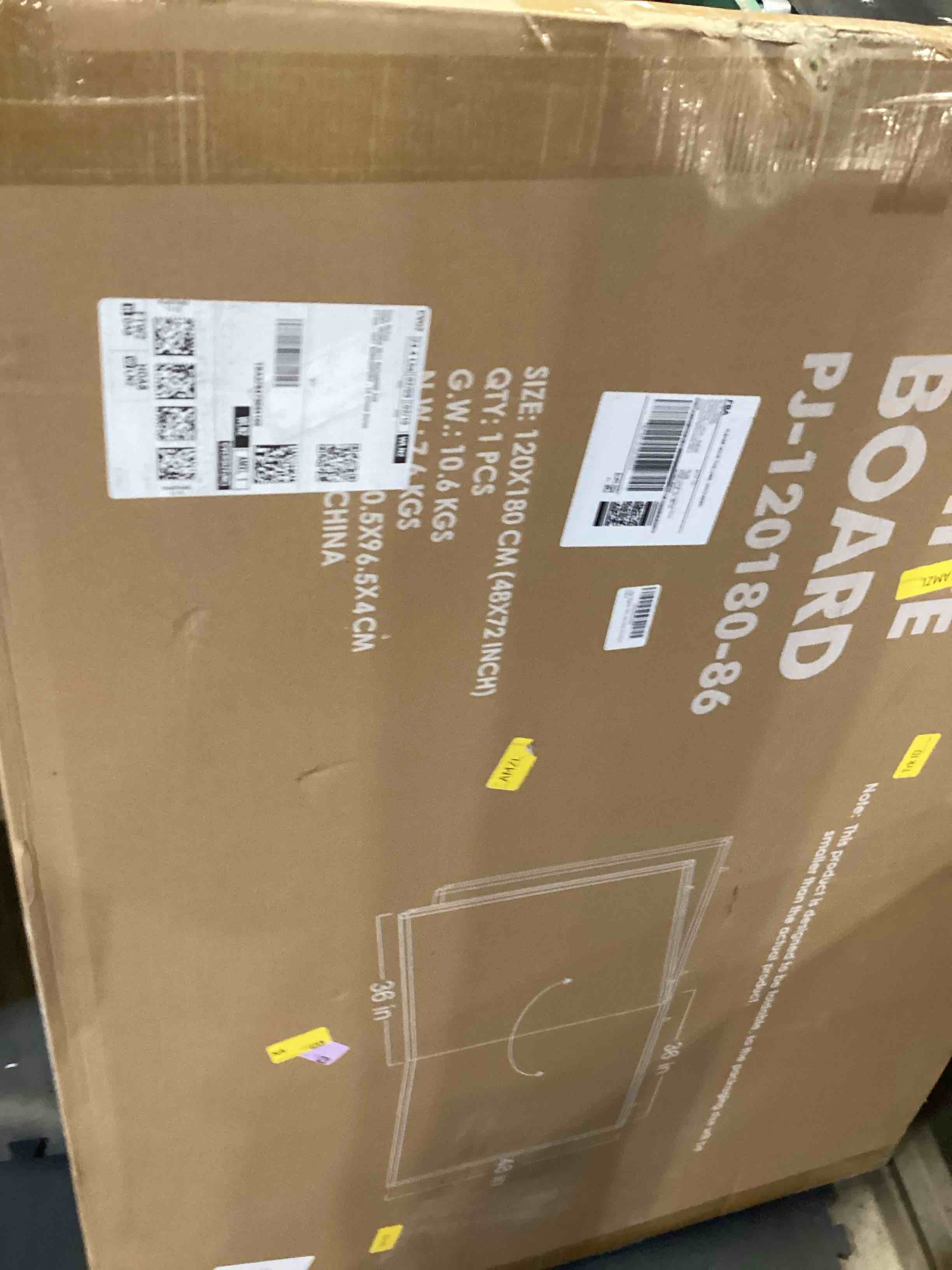 Condition photo showing Good Condition for magnetic white board dry erase board for wall?72" x 48" (6ft x 4ft) wall-mounted aluminum frame marker board, foldable portable whiteboard with a long pen tray for school, classroom, office & home 48"w x 72"h style b