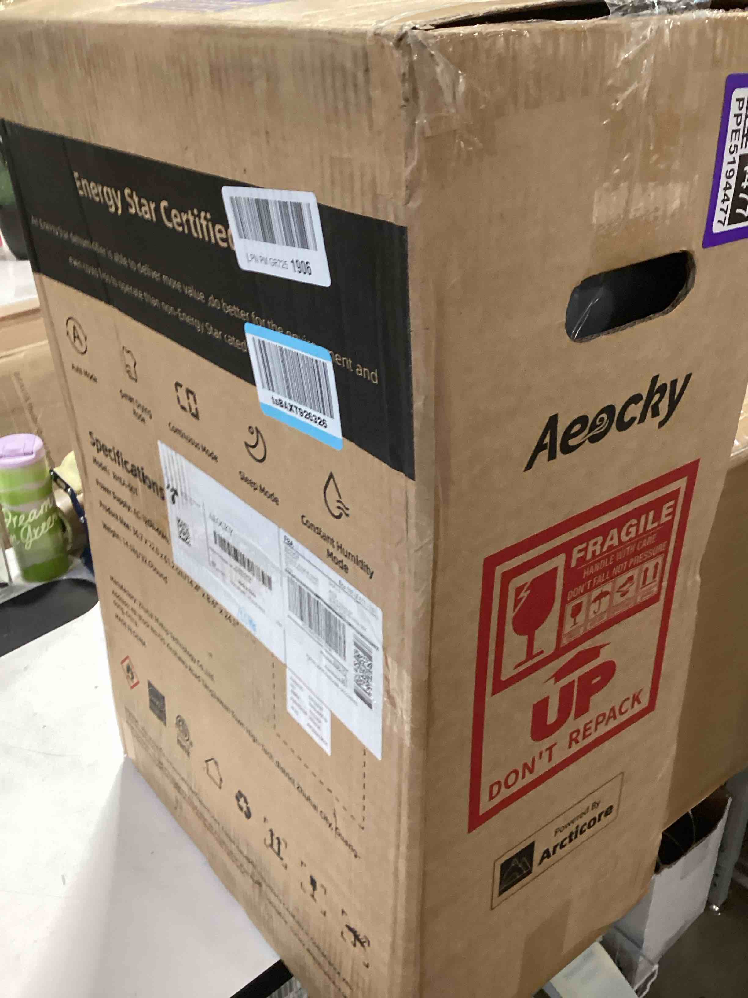 Condition photo showing Good Condition for not tested….aeocky 4500 sq.ft energy star most efficient 2025 dehumidifier, max 80 pint/day smart compressor dehumidifier with drain hose, intelligent humidistat,for basement,bedroom,home,bathroom 80 pints - 4500 sq.ft