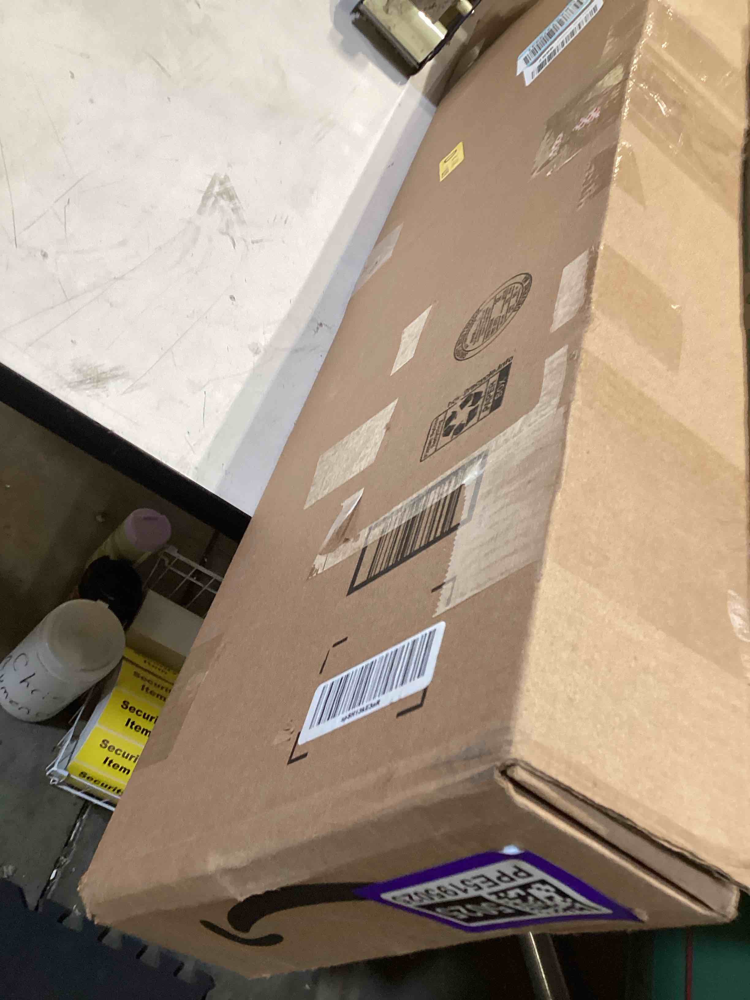 Condition photo showing Good Condition for prime-line m 6258 frameless shower door bottom seal for 3/8 in. thick glass doors β stop shower leaks and create a water barrier, 36 in., clear vinyl (single pack) clear 3/8 in. single flap