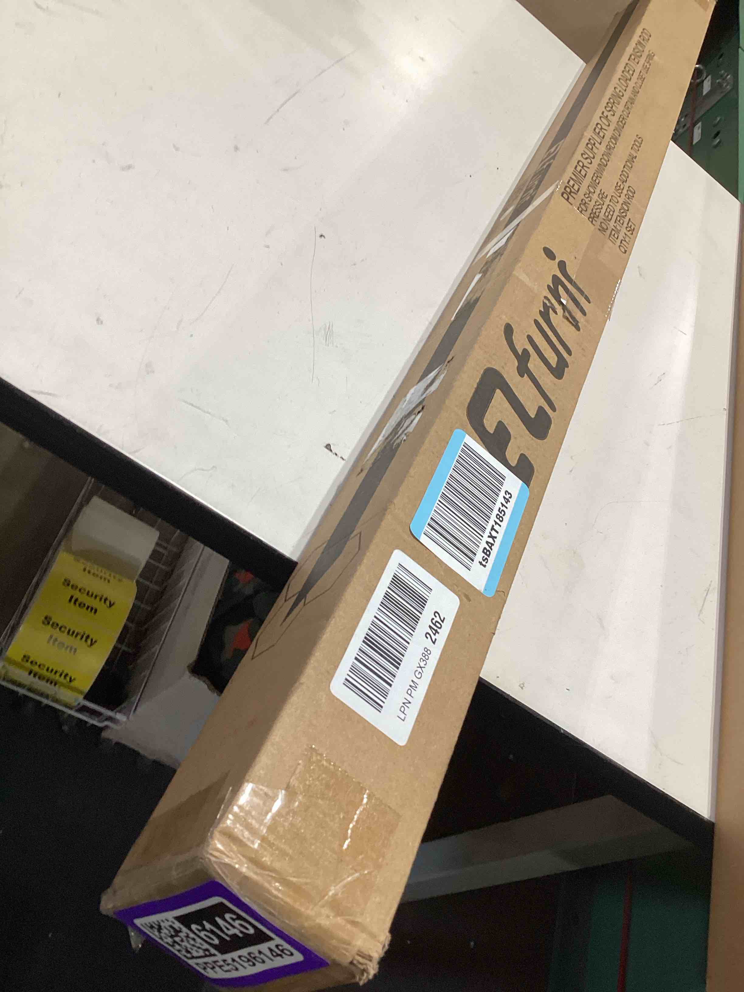 Condition photo showing Good Condition for heavy duty tension curtain rod by ezfurni, 42 to 123 inches, anti-slip spring loaded curtain rods no drilling, apartment renter friendly tension rods for windows, bathroom, patio, room divider, white white 42-123 inches