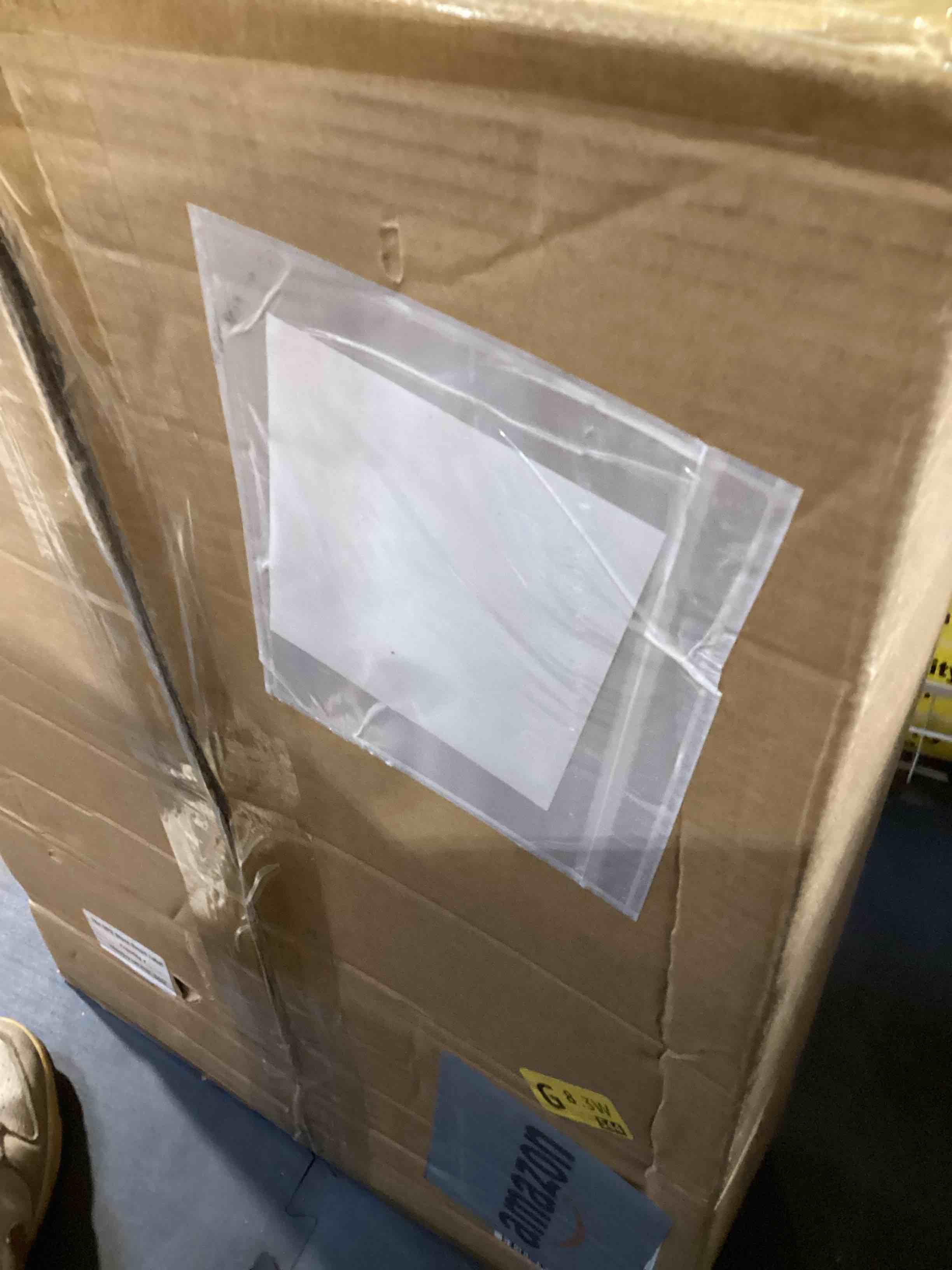 Condition photo showing As Is for ironwalls clear podium stand adjustable height, 33.5"-45.3" acrylic lectern podium stand for church, weddings, classroom, speech, presentation, portable pulpit podium with storage shelf (podium only?