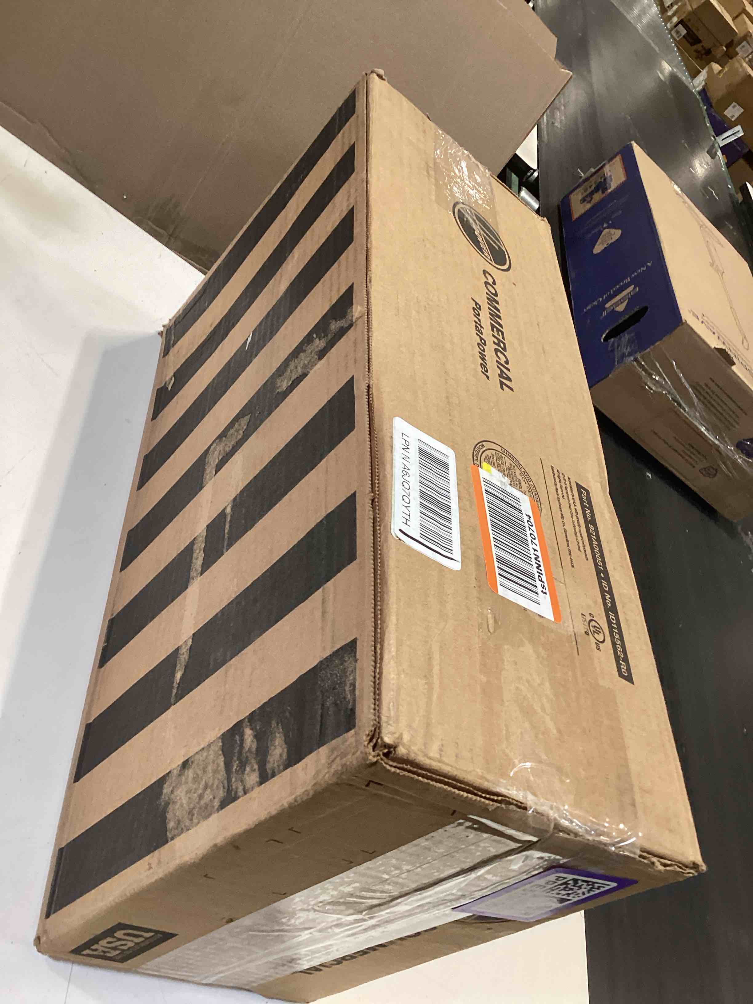 Condition photo showing As Is for hoover commercial portapower lightweight canister vacuum cleaner, bagged canister vac with attachments, 2-in-1 vac and blower, corded vacuum cleaners for commercial use