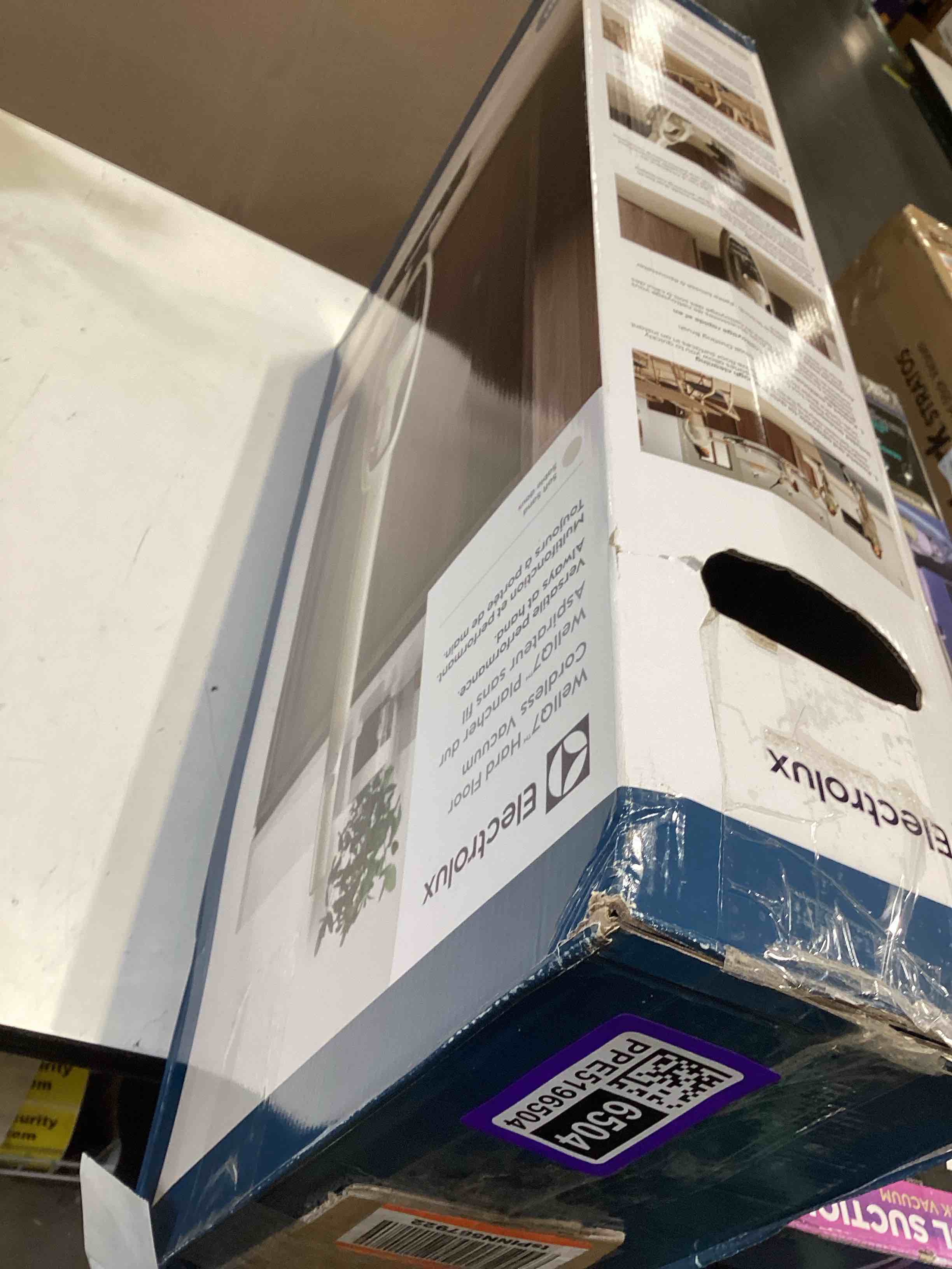 Condition photo showing As Is for electrolux wellq7 hard floor cordless 2-in-1 vacuum with powerpro roller for hard surfaces, 50-minute run time, 2 power modes, soft sand hard floor soft sand