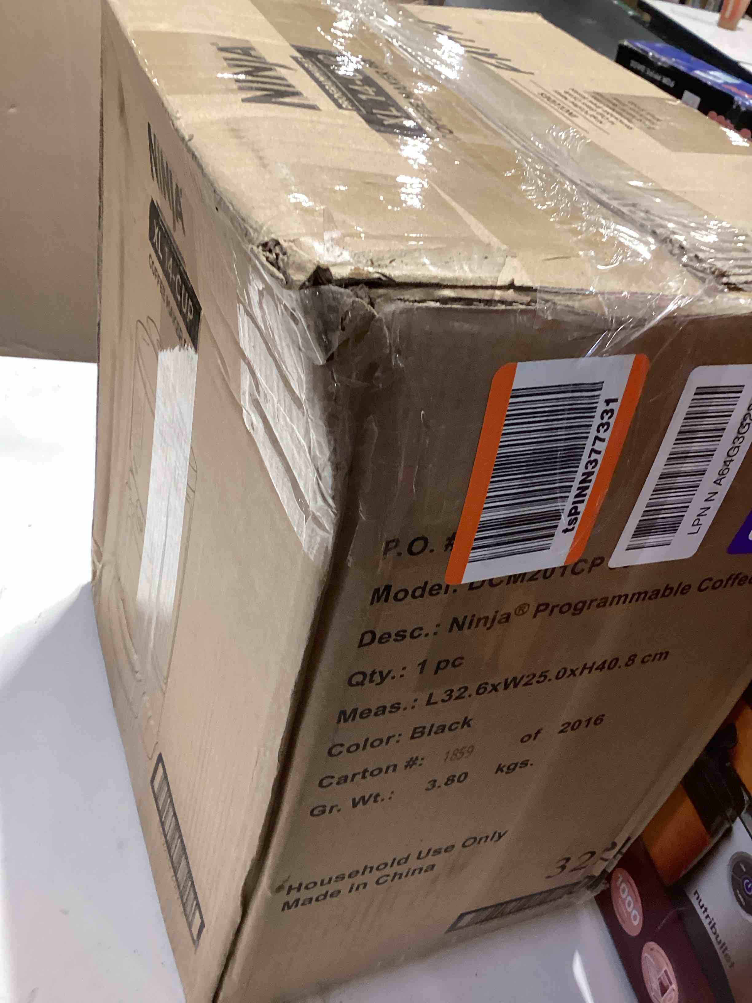 Condition photo showing As Is for ninja 14 cup , programmable coffee maker xl pro with permanent filter, 2 brew styles classic & rich, 4 programs small batch, delay brew, freshness timer & keep warm, stainless steel, dcm201