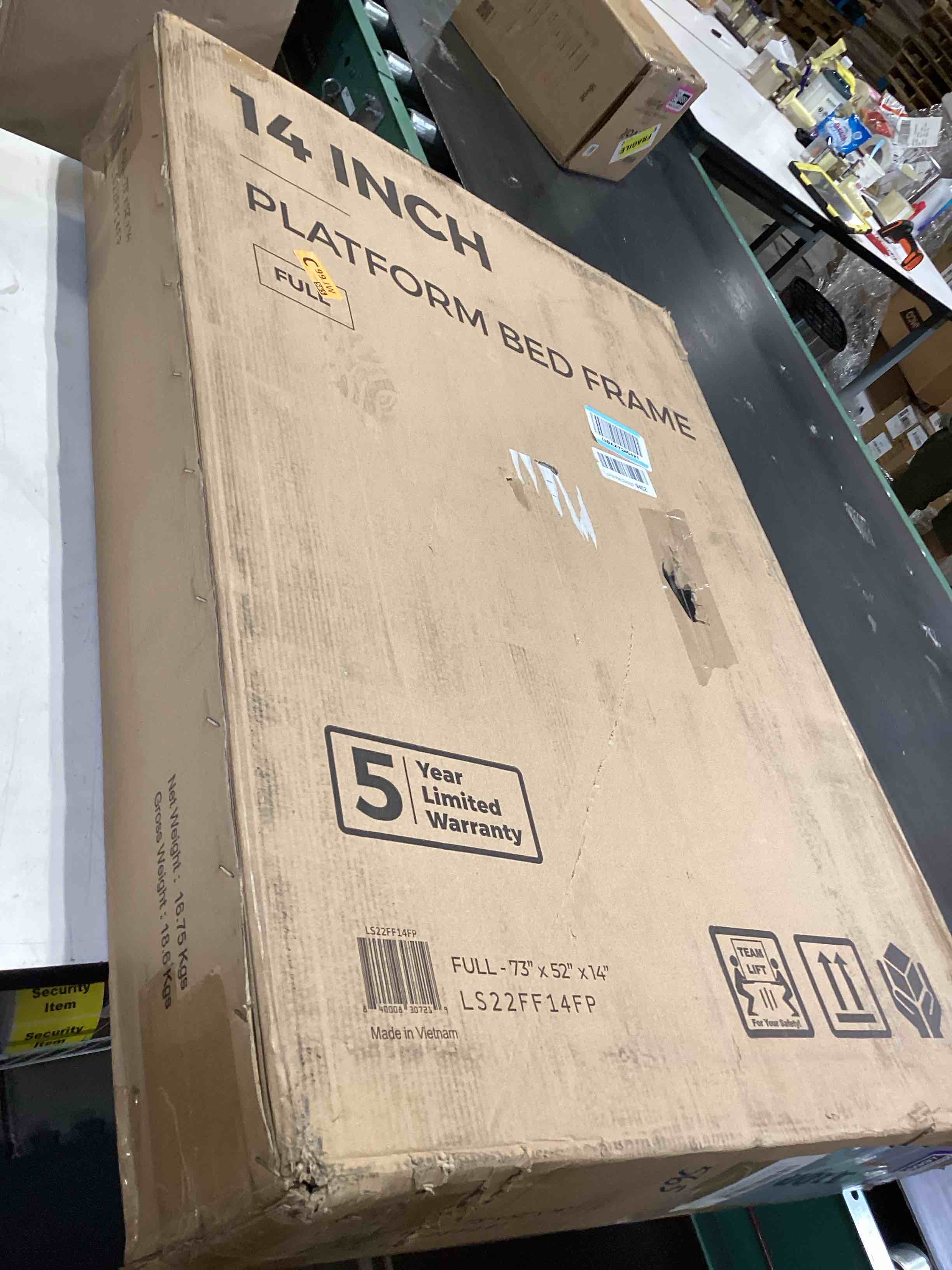 Condition photo showing Good Condition for linenspa folding metal platform bed frame - no box spring needed - underbed storage - simple toolless assembly - mattress foundation - 14" high - traditional design - sturdy steel - full size full traditional
