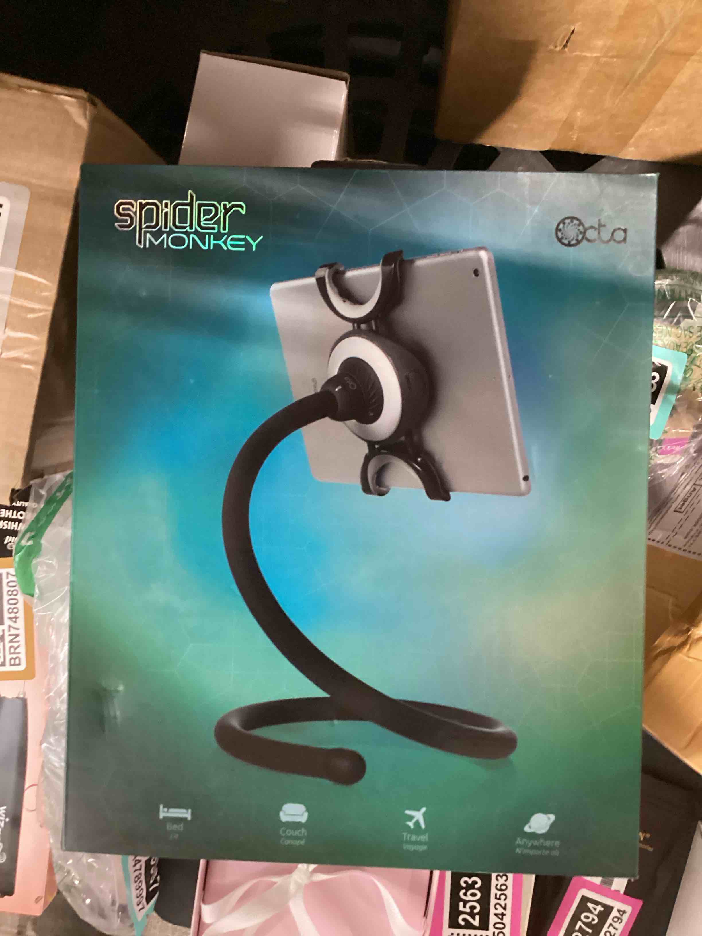 Condition photo showing New/Like New for octa spider monkey - premium 36" modular gooseneck tablet mount for ipad pro, air, mini, galaxy tab, surface - adjustable stand for bed, desk & couch (for devices up to 13")