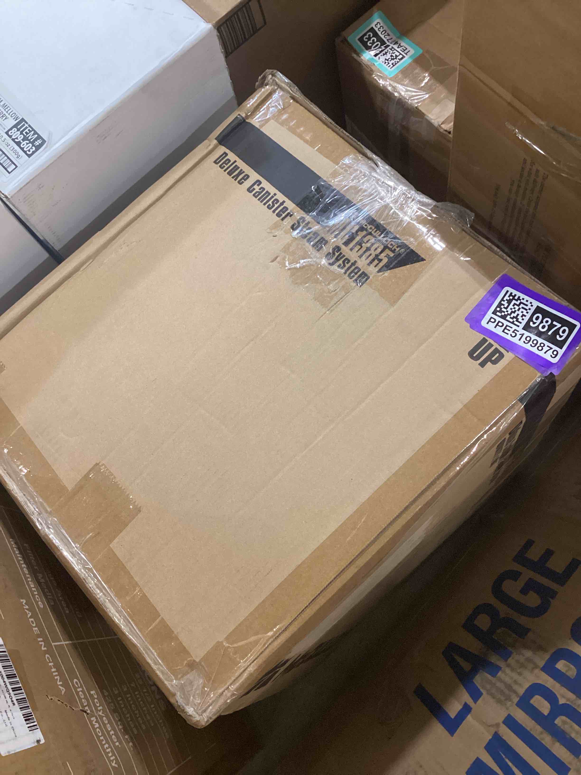 Condition photo showing As Is for mcculloch mc1385 deluxe canister steam cleaner, 2-hour runtime, chemical-free, 23 accessories: mop head, brushes & more - built for home, tile, carpet, furniture, & personal car detailing