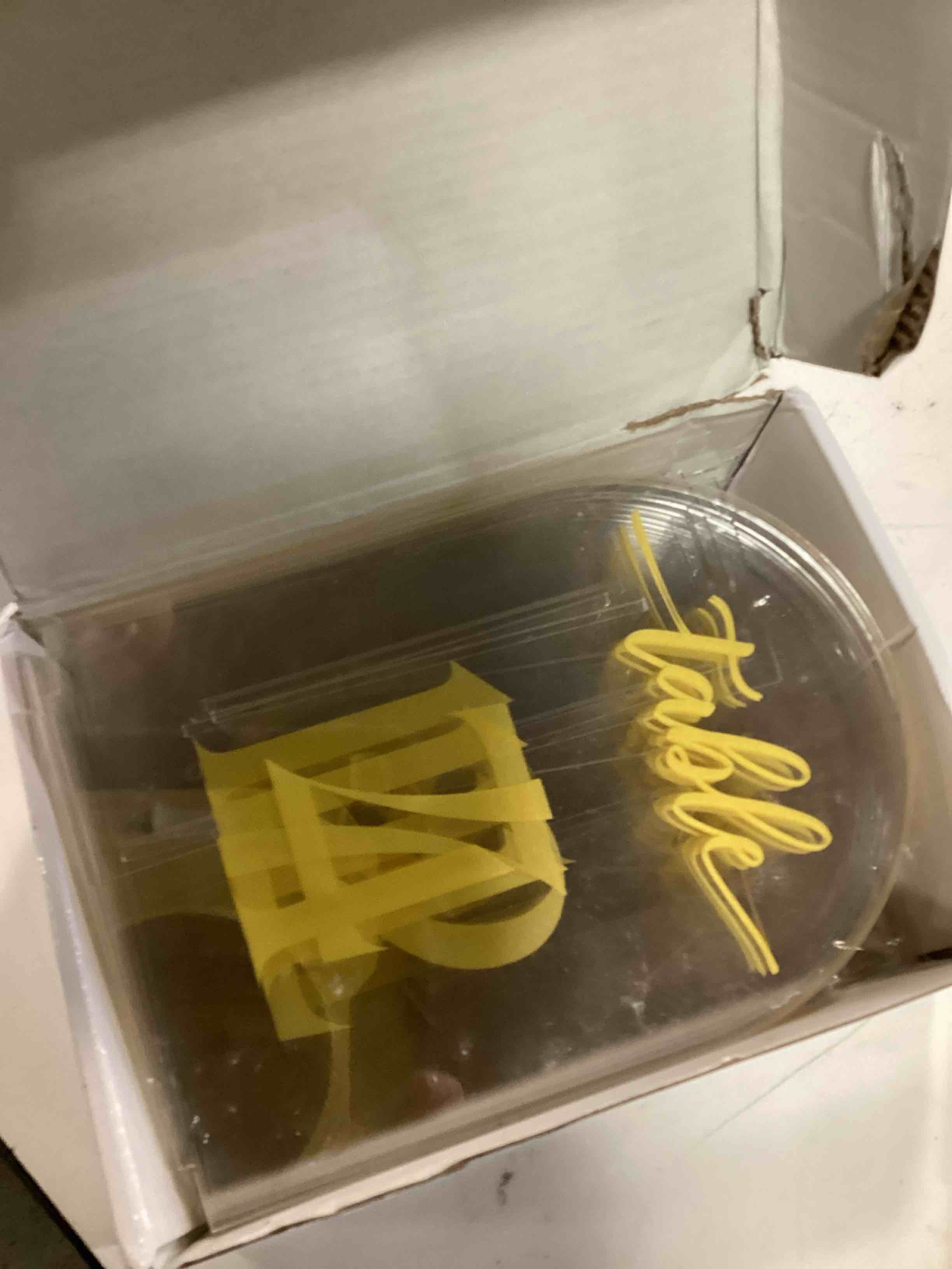 Condition photo showing As Is for clear arch acrylic table numbers for wedding reception - 5" x 7" gold font centerpiece set with holder stands & head table sign - anniversary, event, party, wedding set 1-20