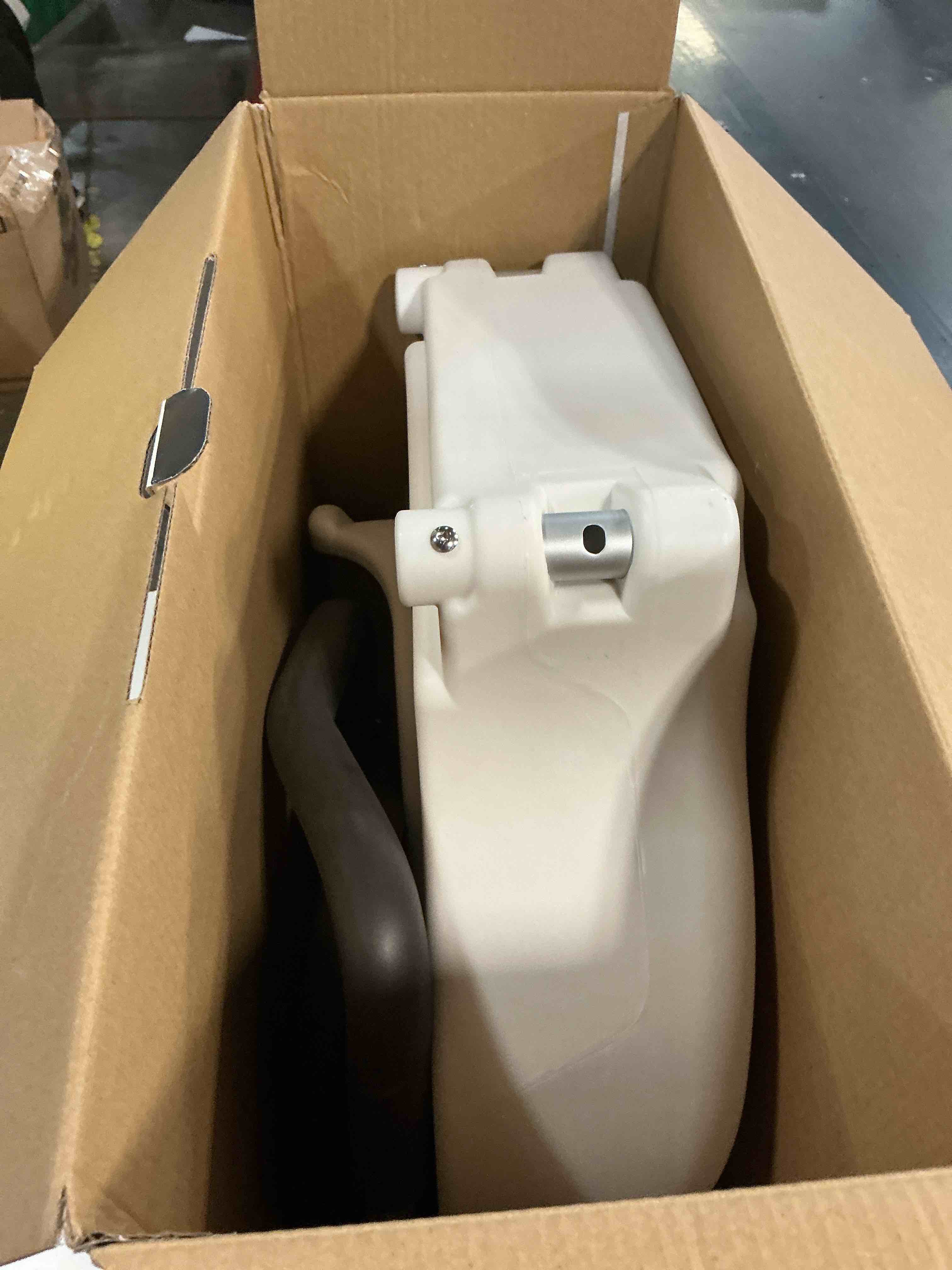 Condition photo showing As Is for Drive Medical 2-in-1 Raised Toilet Seat with Removable Padded Arms - Elevated Bathroom Safety Support - Secure Locking Attachment - Easy Height Assistance - Durable Plastic Construction Standard