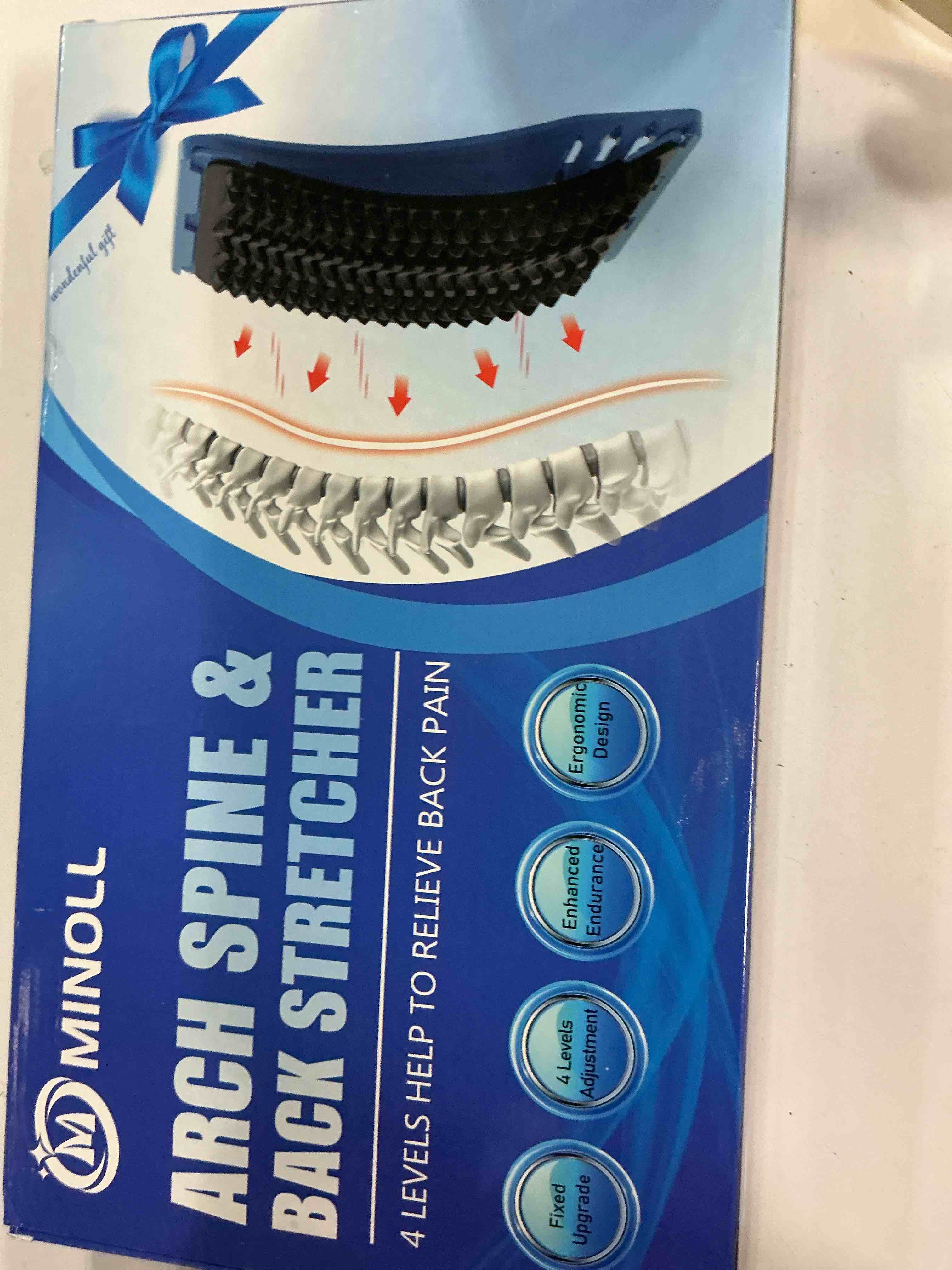 Condition photo showing New/Like New for Back Stretcher for Lower Back Pain Relief, Multiple Level Adjustable Arch Lumbar Back Cracker Board, Back Cracking Device, Back Massager for Scoliosis, Spine Decompression Support Dark Blue
