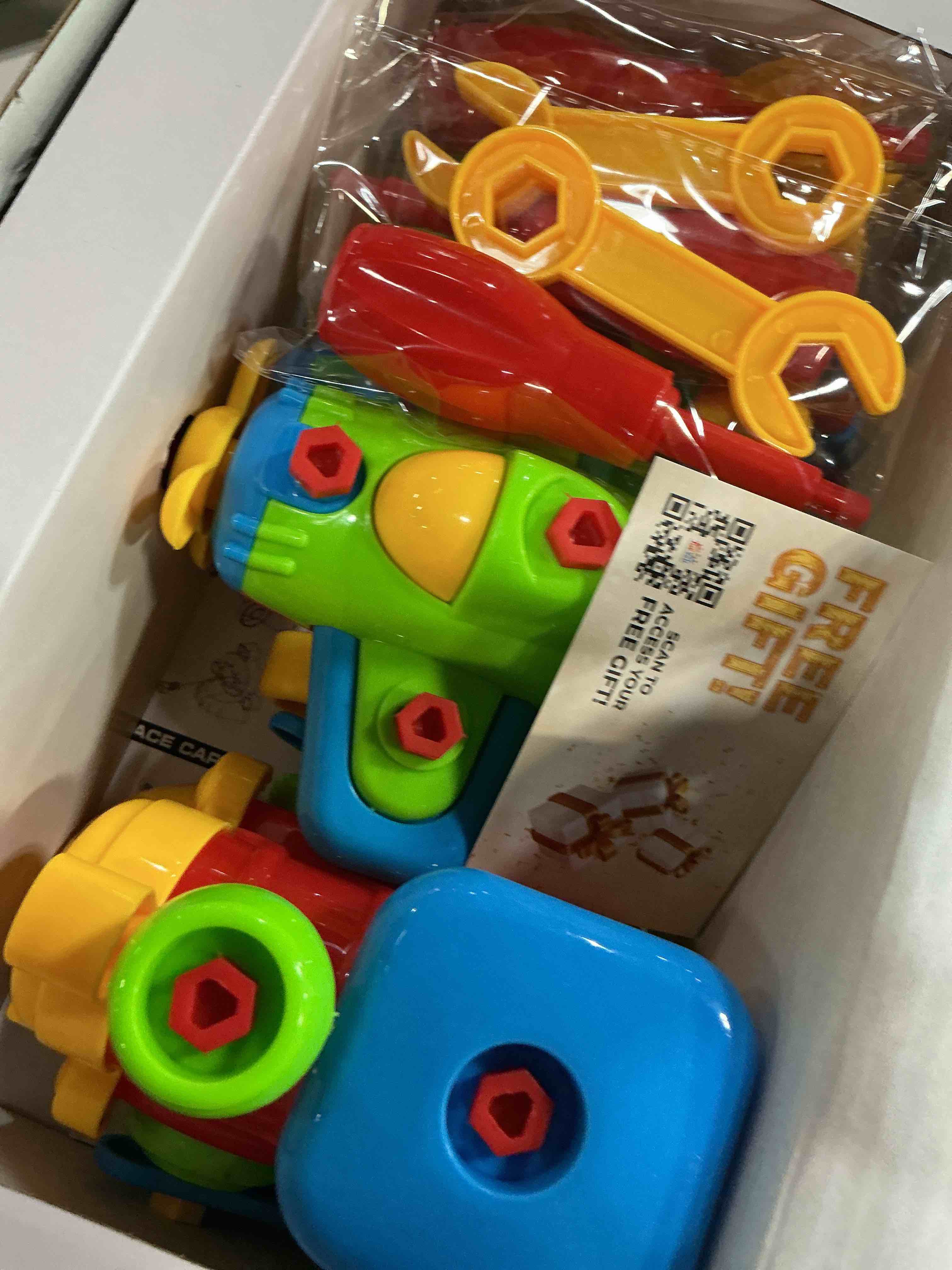 Condition photo showing As Is for Take Apart Toys - Toy Airplane - Toy Train - Toy Racing Car for kids with tool Set - The Take-A-Part Play Set Construction Engineering Building Game Toys For Boys And Girls 3 Year Olds And Up - 3 Pack