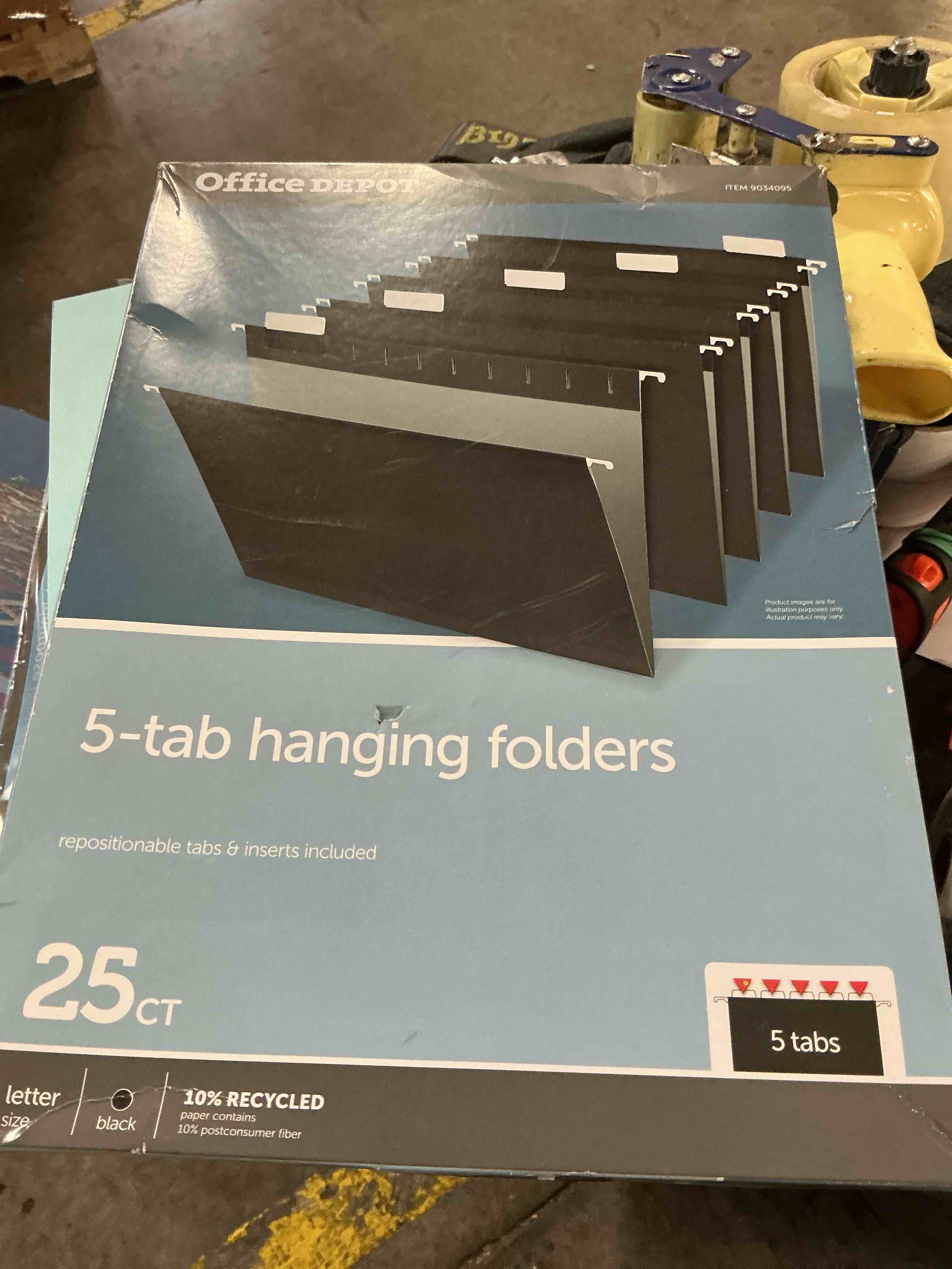 Condition photo showing New/Like New for office depot® brand hanging file folders  1/5-cut  letter size  black  pack of 25 folders