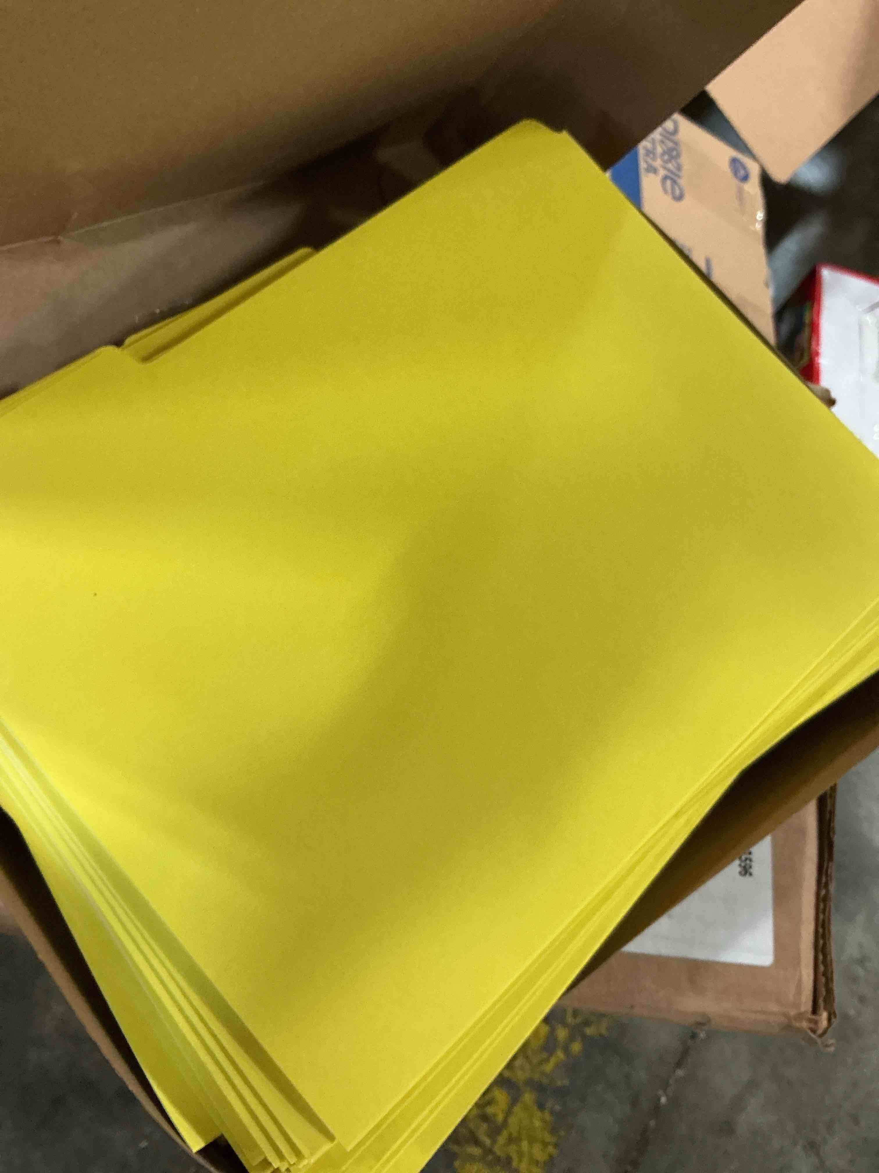 Condition photo showing New/Like New for office depot brand 2-tone file folders  1/3 cut  yellow  box of 100 - yellow