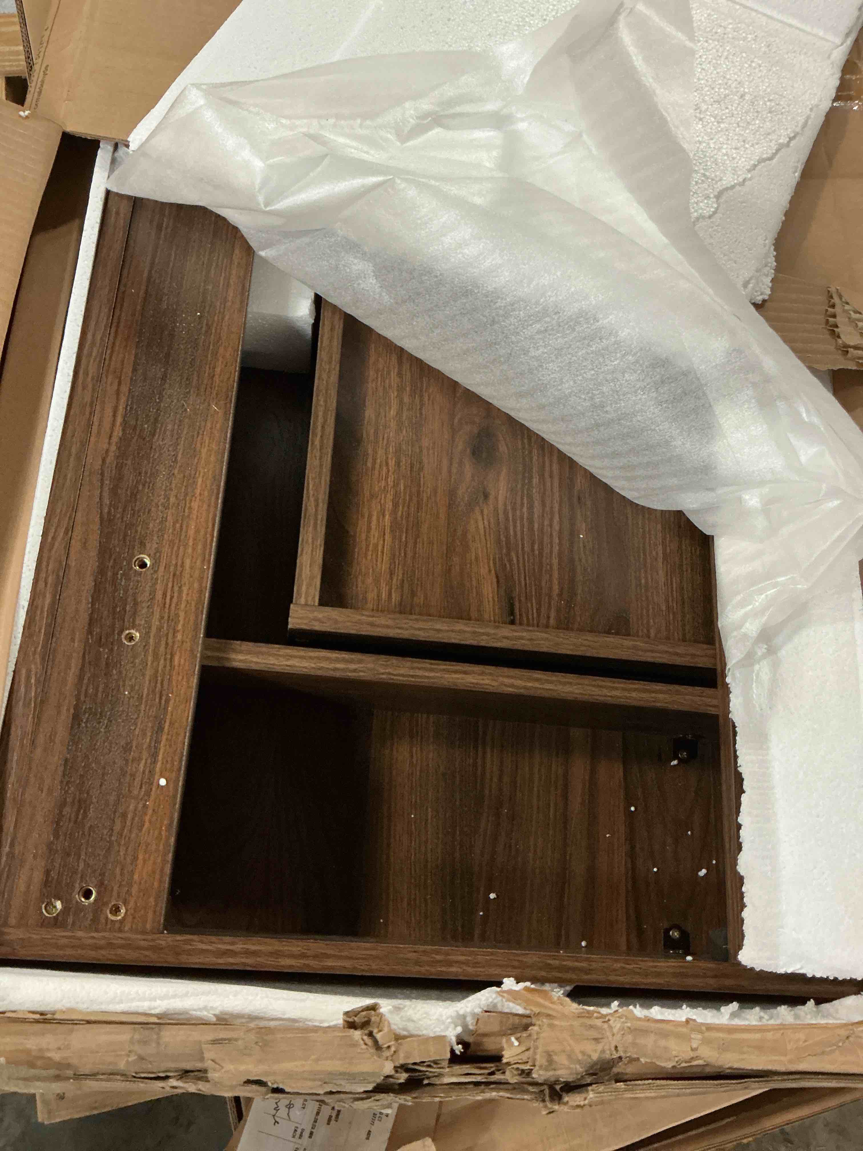 Condition photo showing Good Condition for realspace® brezio 47 w computer desk with mobile file cabinet  brown