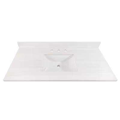 allen + roth Dolomiti Bianco 49-in x 22-in White Sintered Stone Undermount Single Sink 2694688