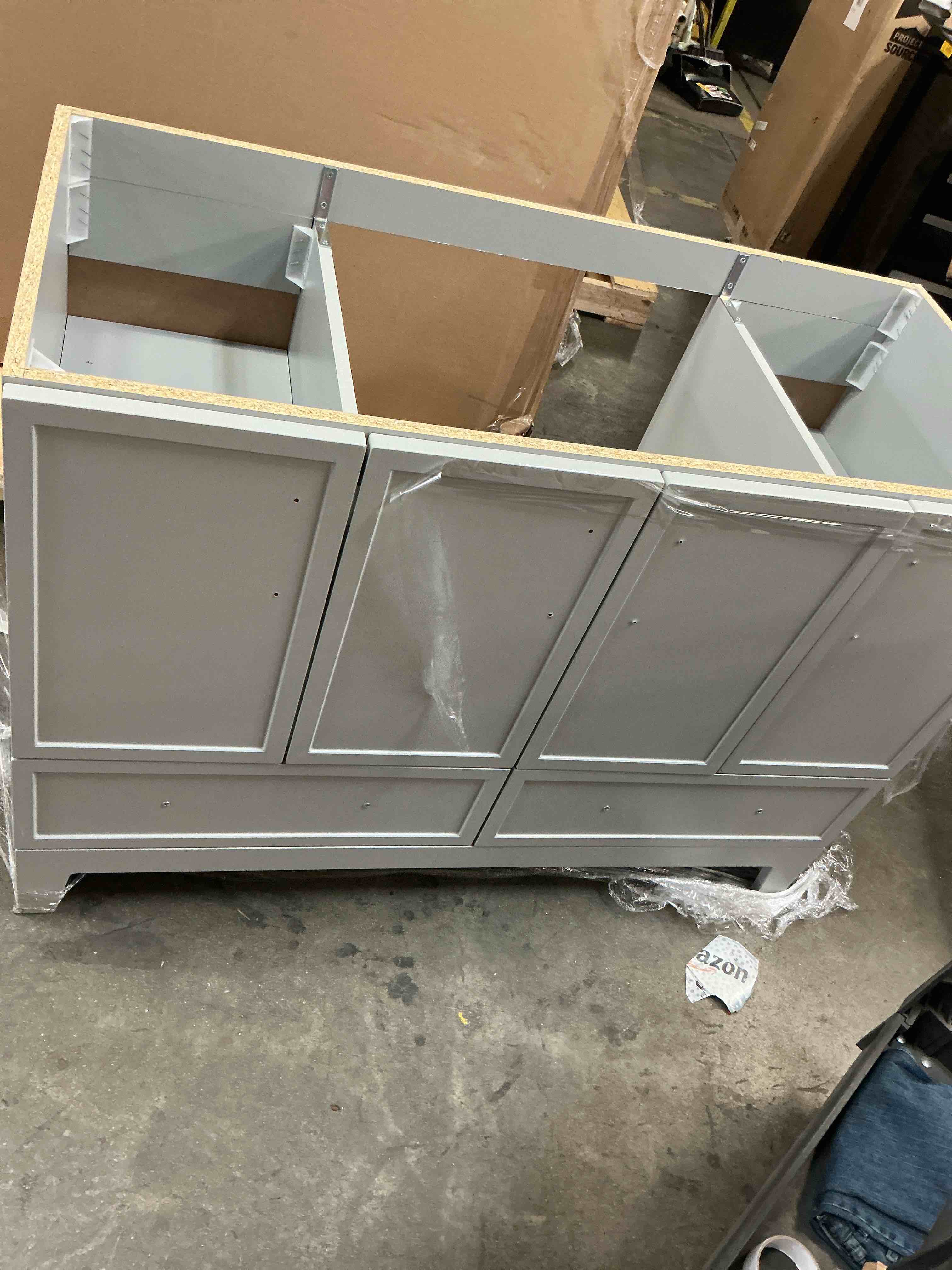 Condition photo showing Good Condition for style selections meera 48-in light gray bathroom vanity base cabinet without top style selections meera 48-in light gray bathroom vanity base cabinet without top 5502066