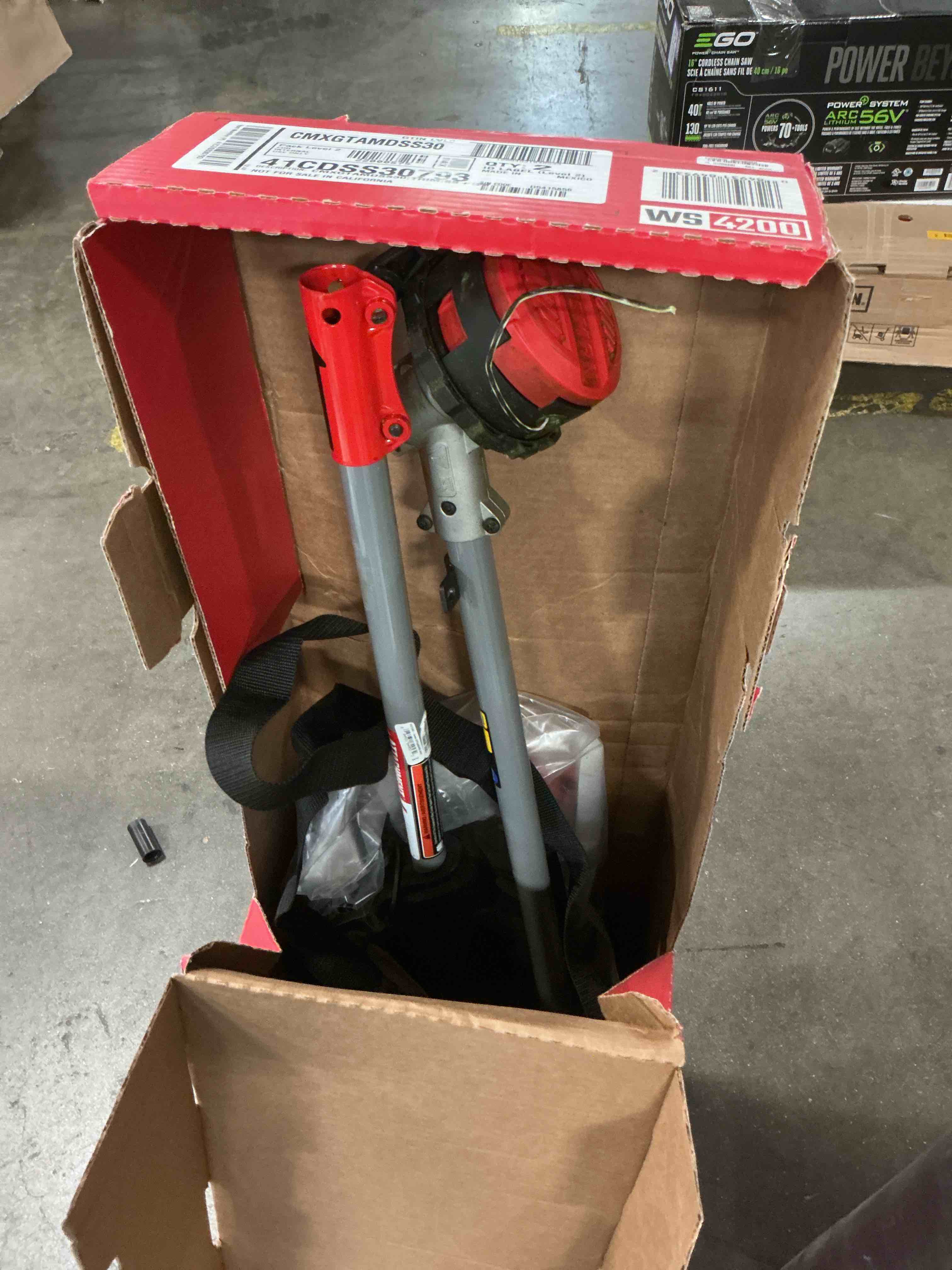 Condition photo showing As Is for craftsman ws4200 30cc 4-cycle gas powered straight shaft string trimmer, liberty red (b09wg8x642)