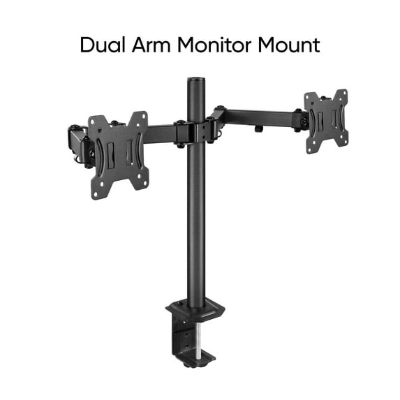 onn 13" - 32" full motion dual monitor desk mount