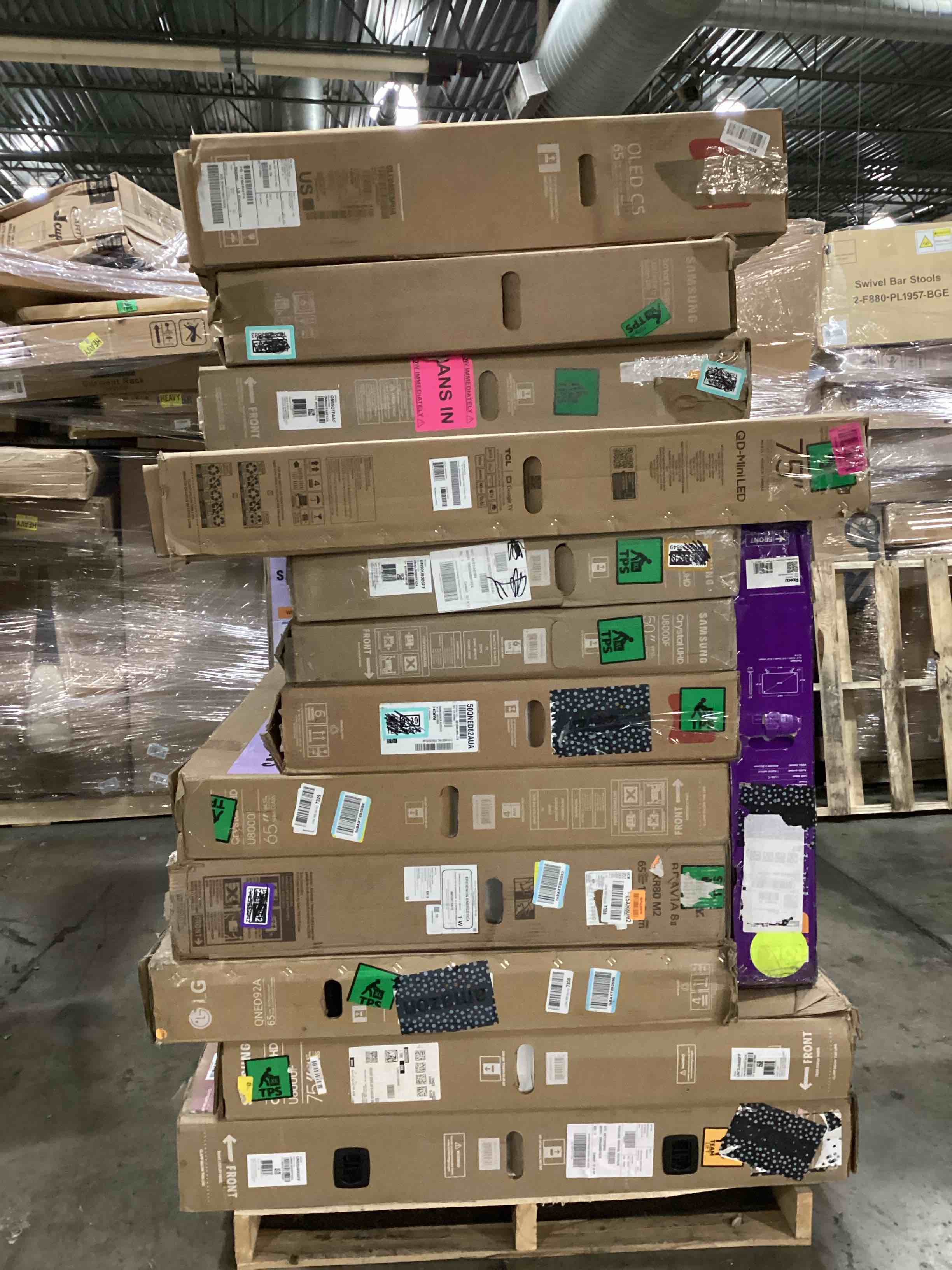 pallet of defective electronics for parts 