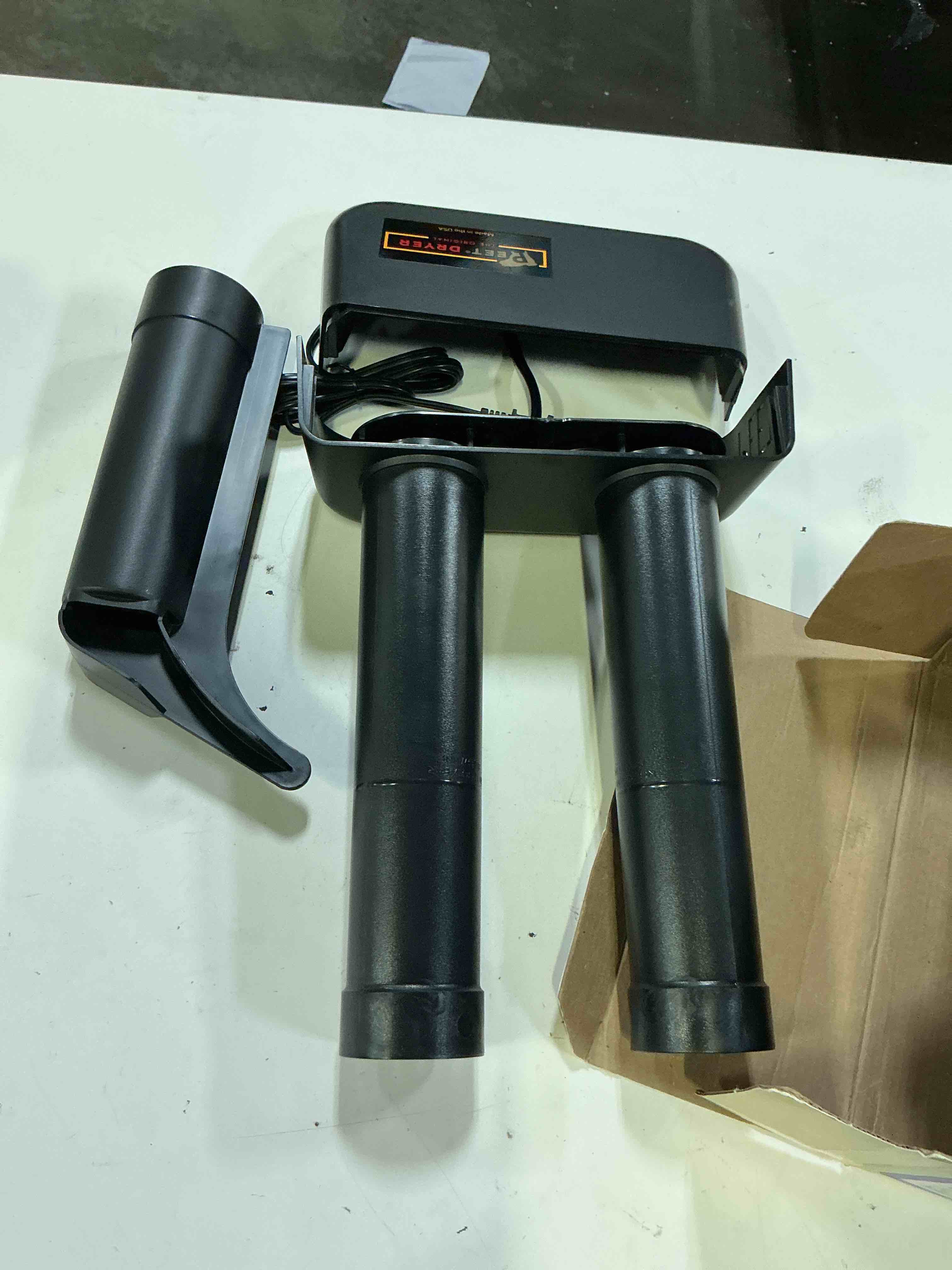 Condition photo showing As Is for peet original 2-shoe dryer for hunting boots - silent, gentle air drying for leather, rubber, neoprene, and more