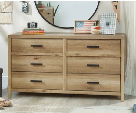 6-drawer bedroom dresser in timber oak