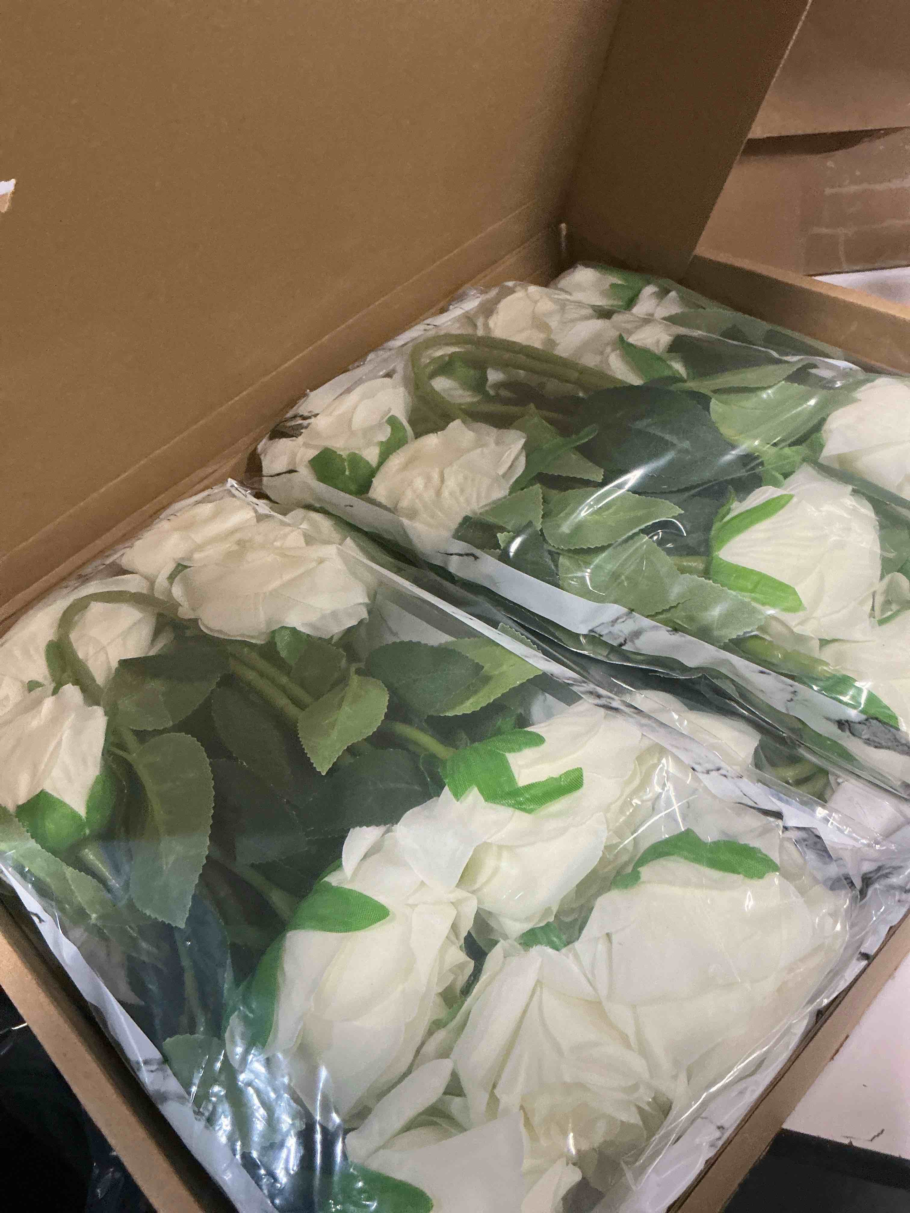 Condition photo showing Good Condition for 50 pcs artificial foam rose flower faux bouquet wedding fake rose gift for mother's day women diy bridal shower party table birthday home spring decor (ivory) 100 grey