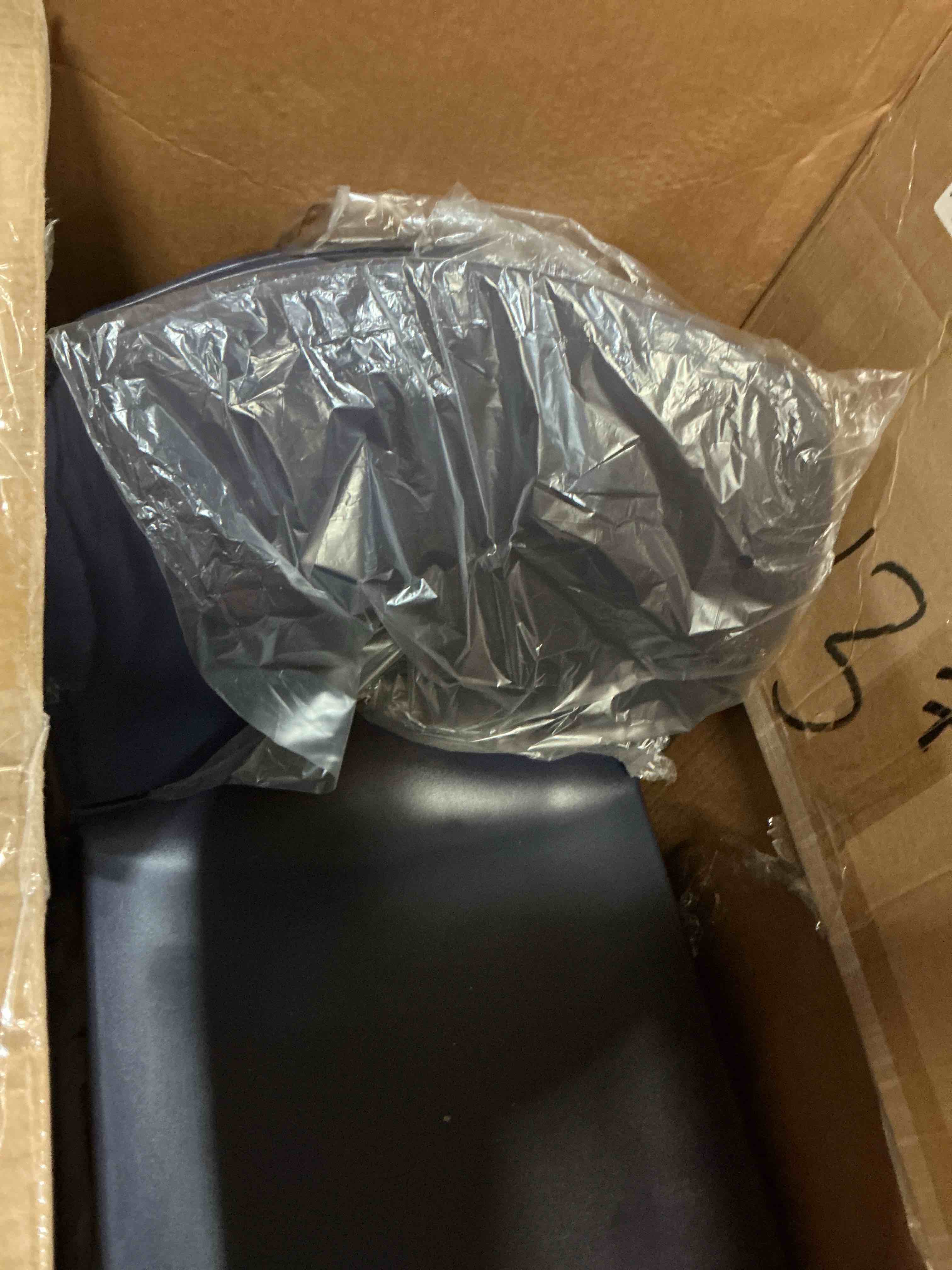 Condition photo showing New/Like New for flash furniture hercules series contoured stacking chairs for waiting rooms and offices, ergonomic lobby chairs with curved back, navy navy set of 3