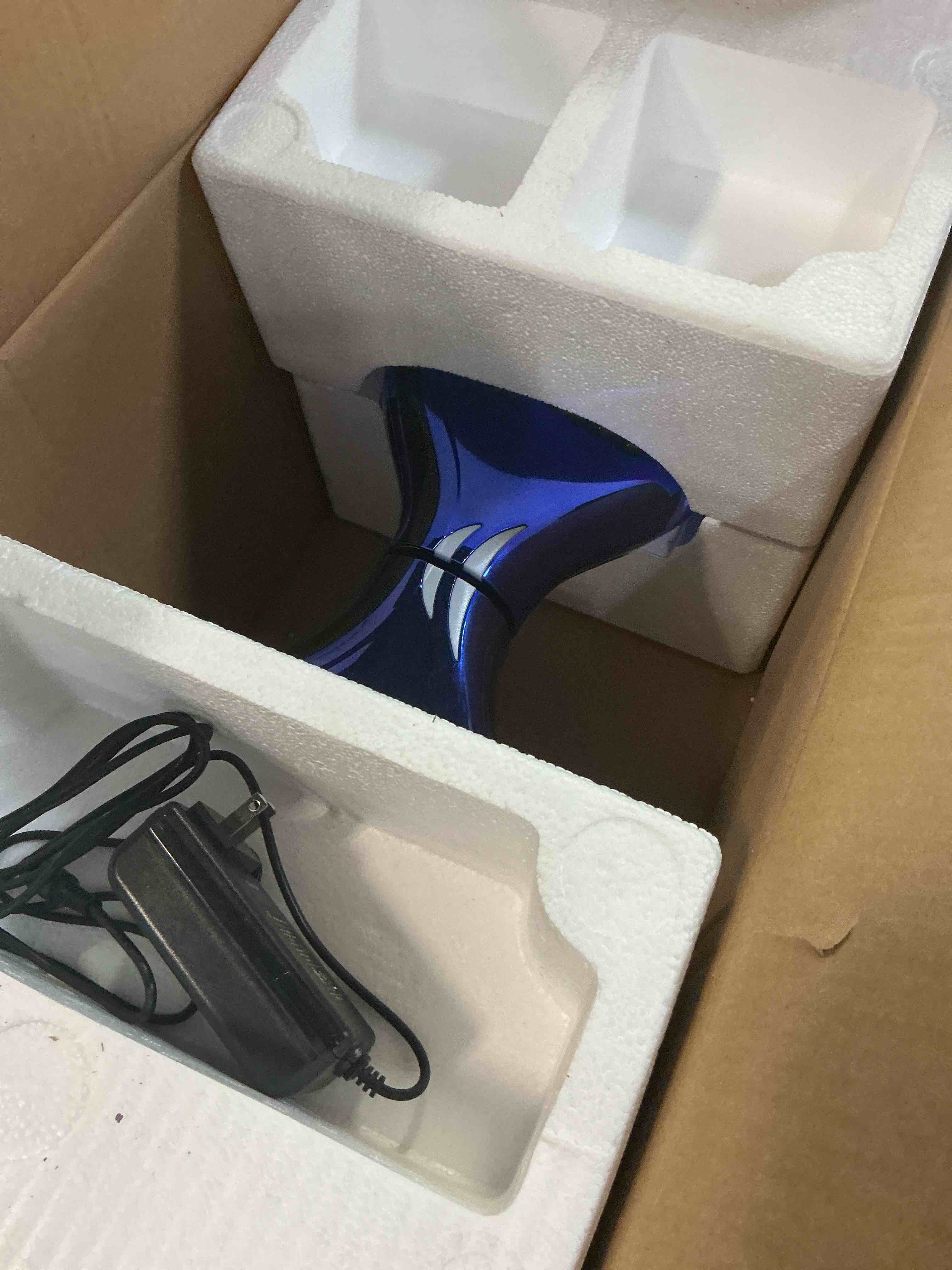 Condition photo showing As Is for electric self balancing hoverboard rt106sa blue 